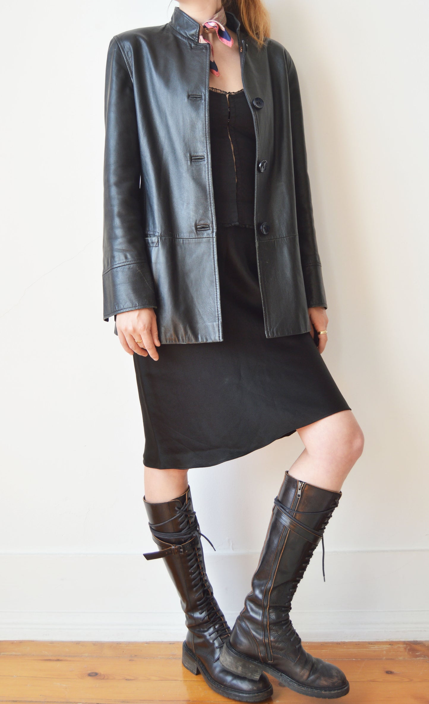 Vintage Gianfranco Ferré Black Leather Jacket