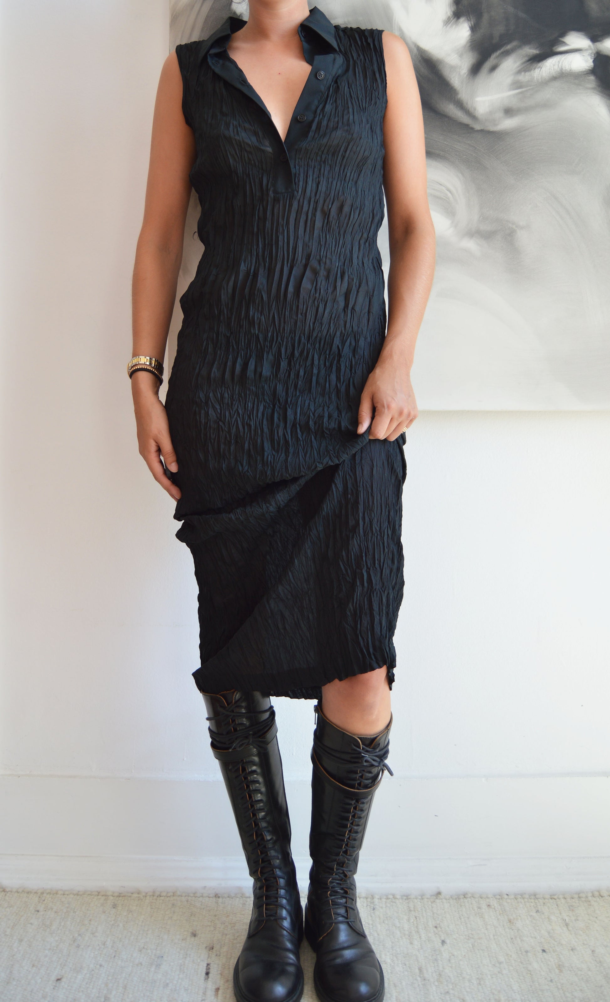 vintage gff gianfranco ferre black maxi dress
