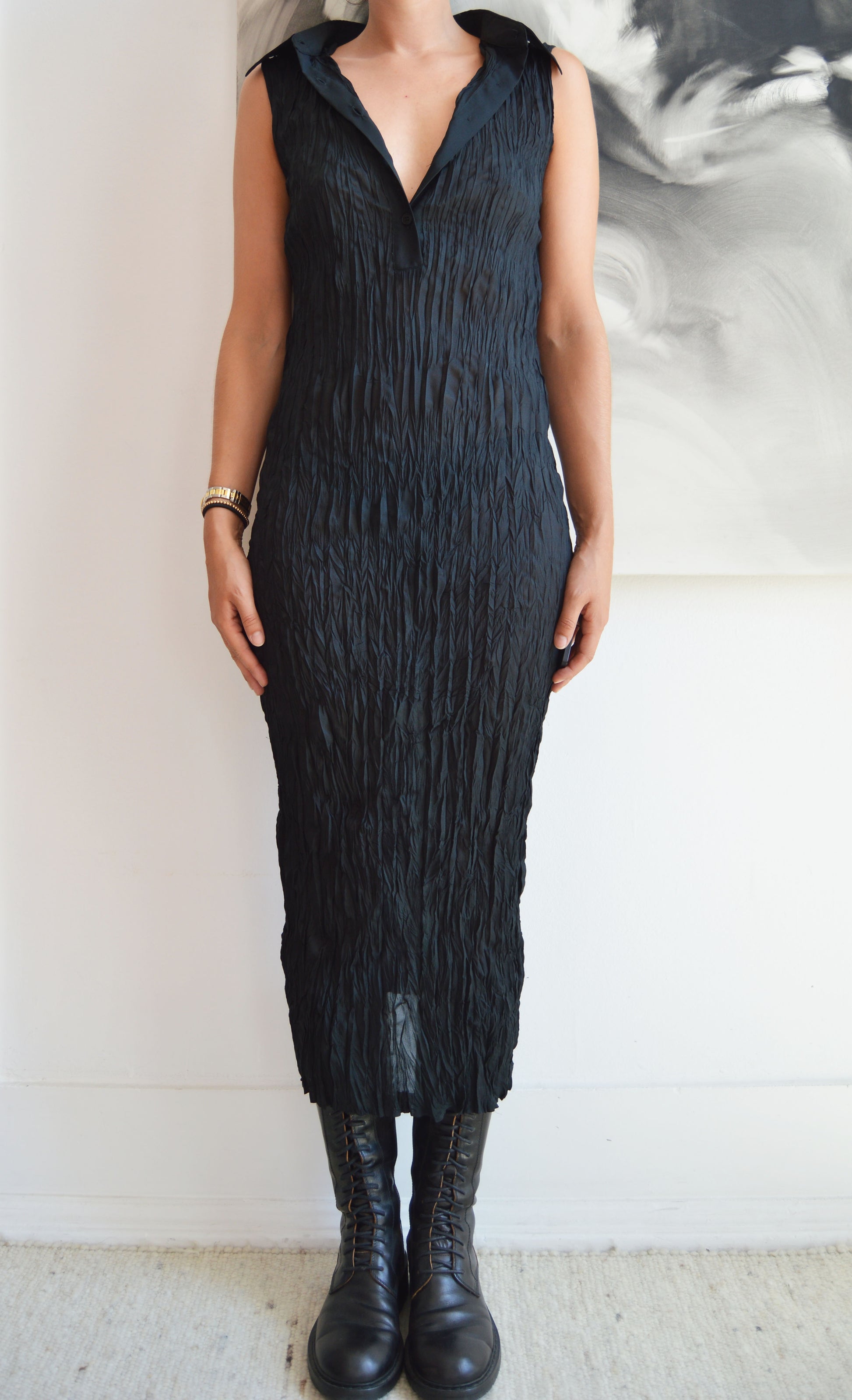 vintage gff gianfranco ferre black maxi dress