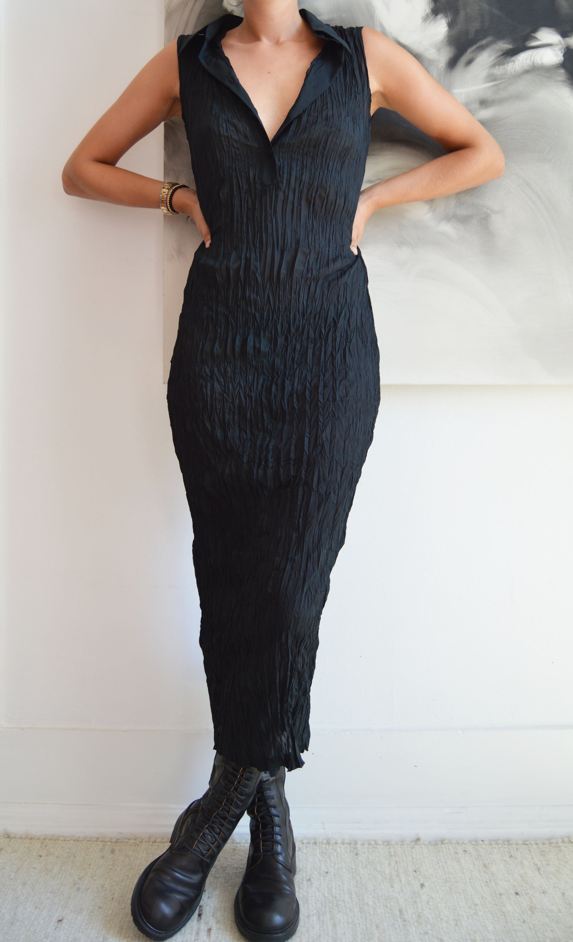 vintage gff gianfranco ferre black maxi dress