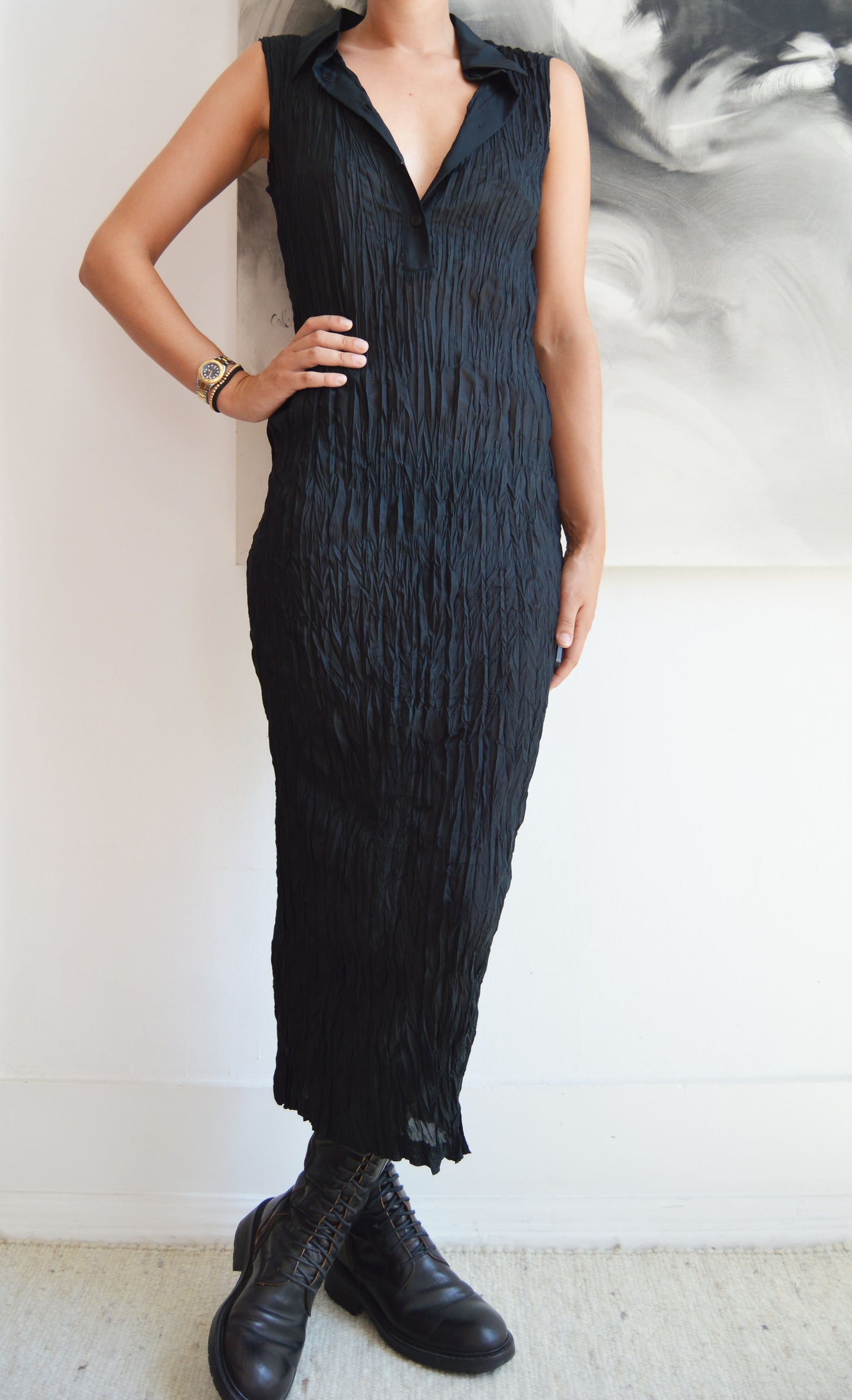 vintage gff gianfranco ferre black maxi dress