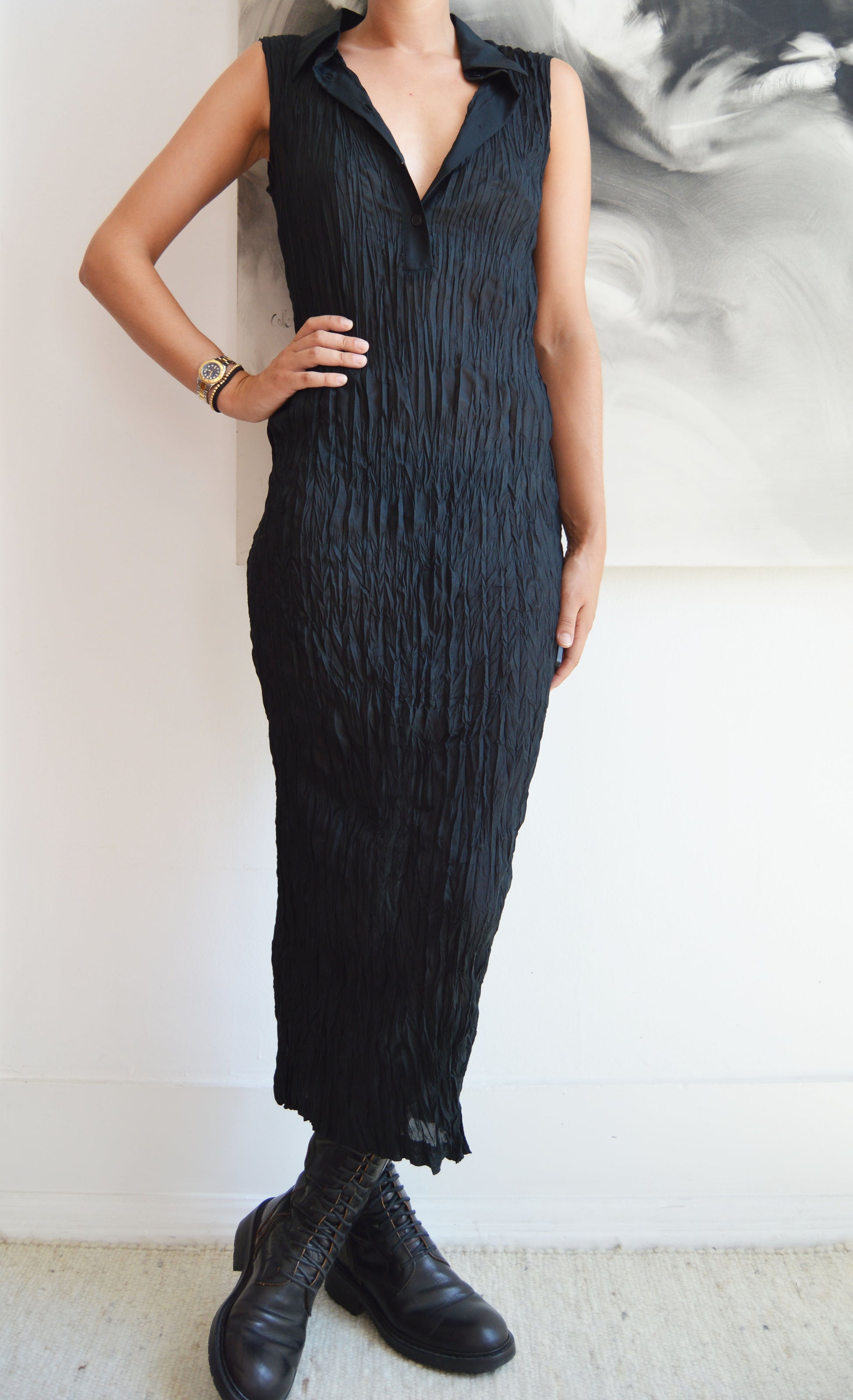 vintage gff gianfranco ferre black maxi dress