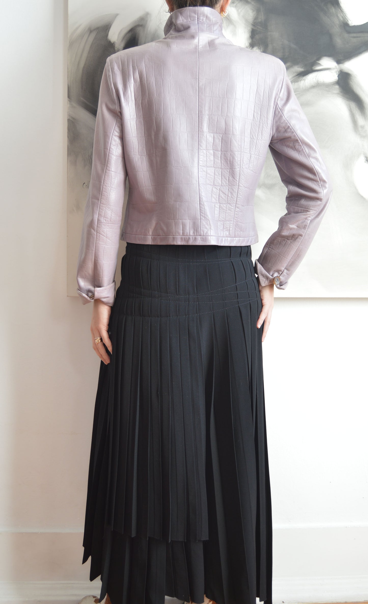 Vintage Giorgio Armani F/W 2000 Purple Leather Jacket