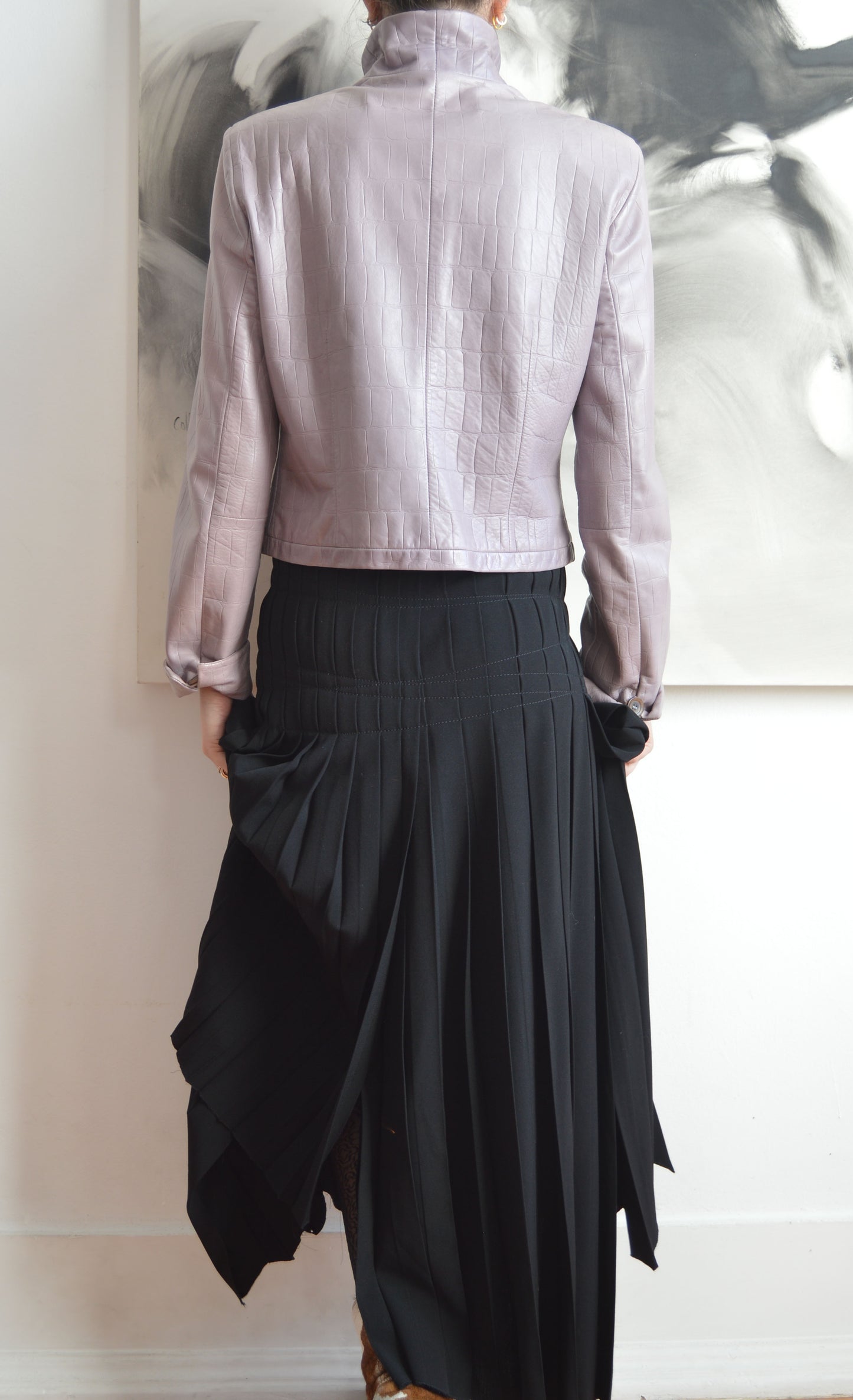 Vintage Giorgio Armani F/W 2000 Purple Leather Jacket