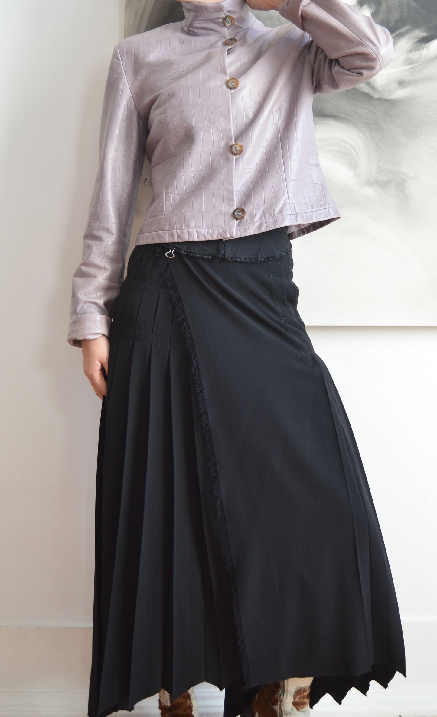 Vintage Giorgio Armani F/W 2000 Purple Leather Jacket