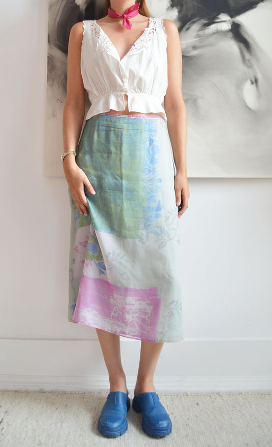 vintage Giorgio Armani ss 2000 patterned skirt