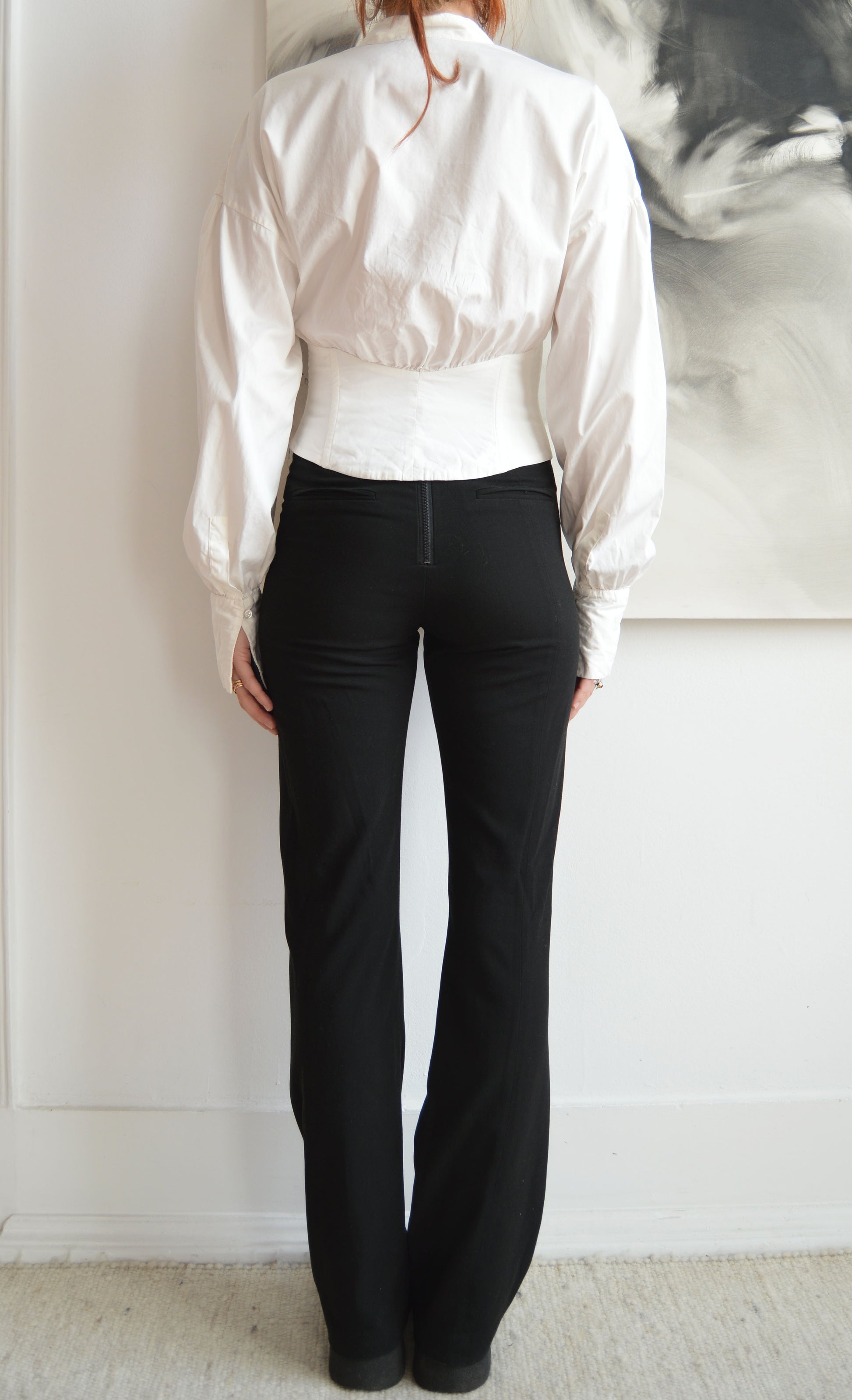 vintage iceberg ss 2003 white corset shirt