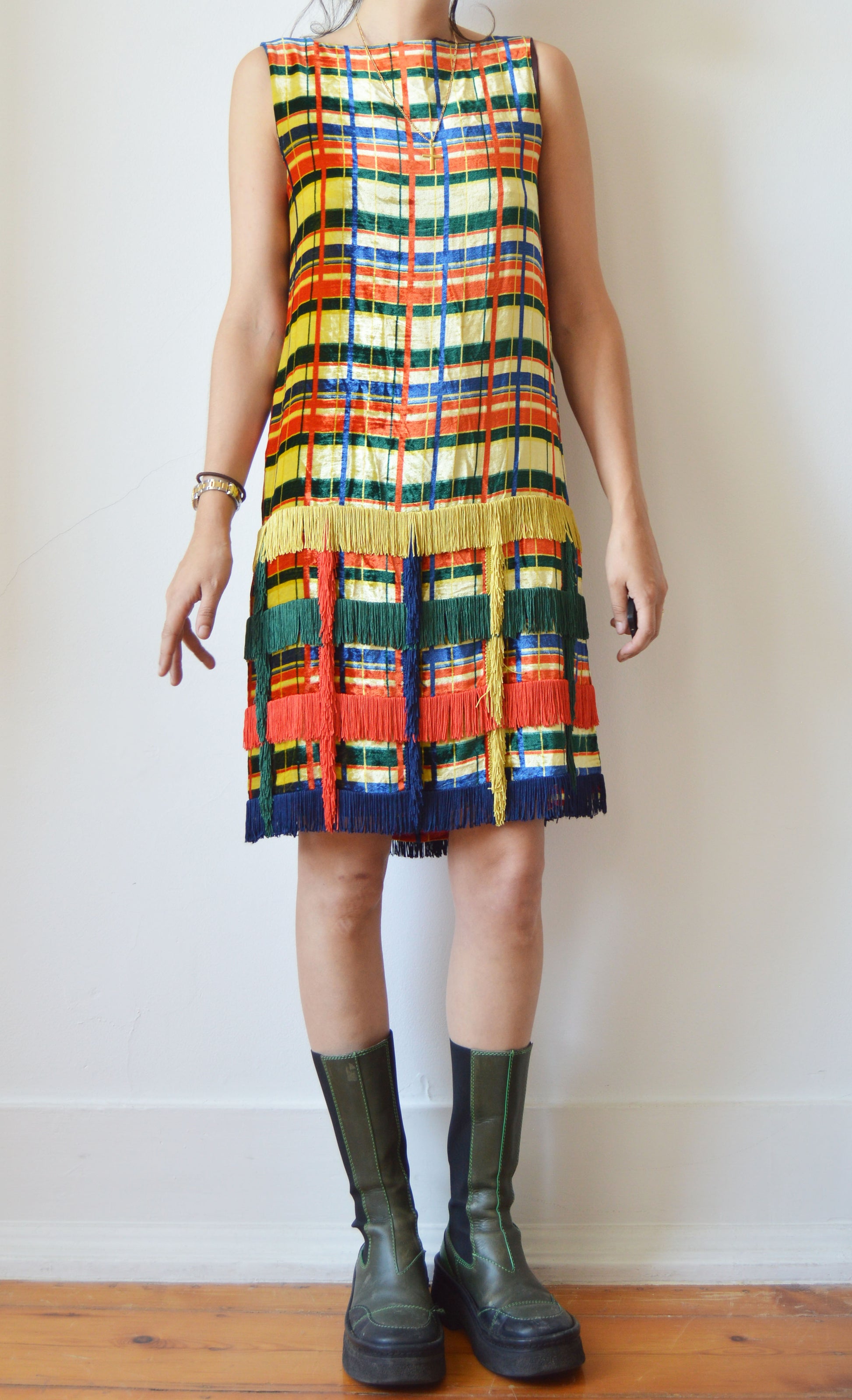Vintage Jean Paul Gaultier F/W 1997 Tartan Velvet Dress