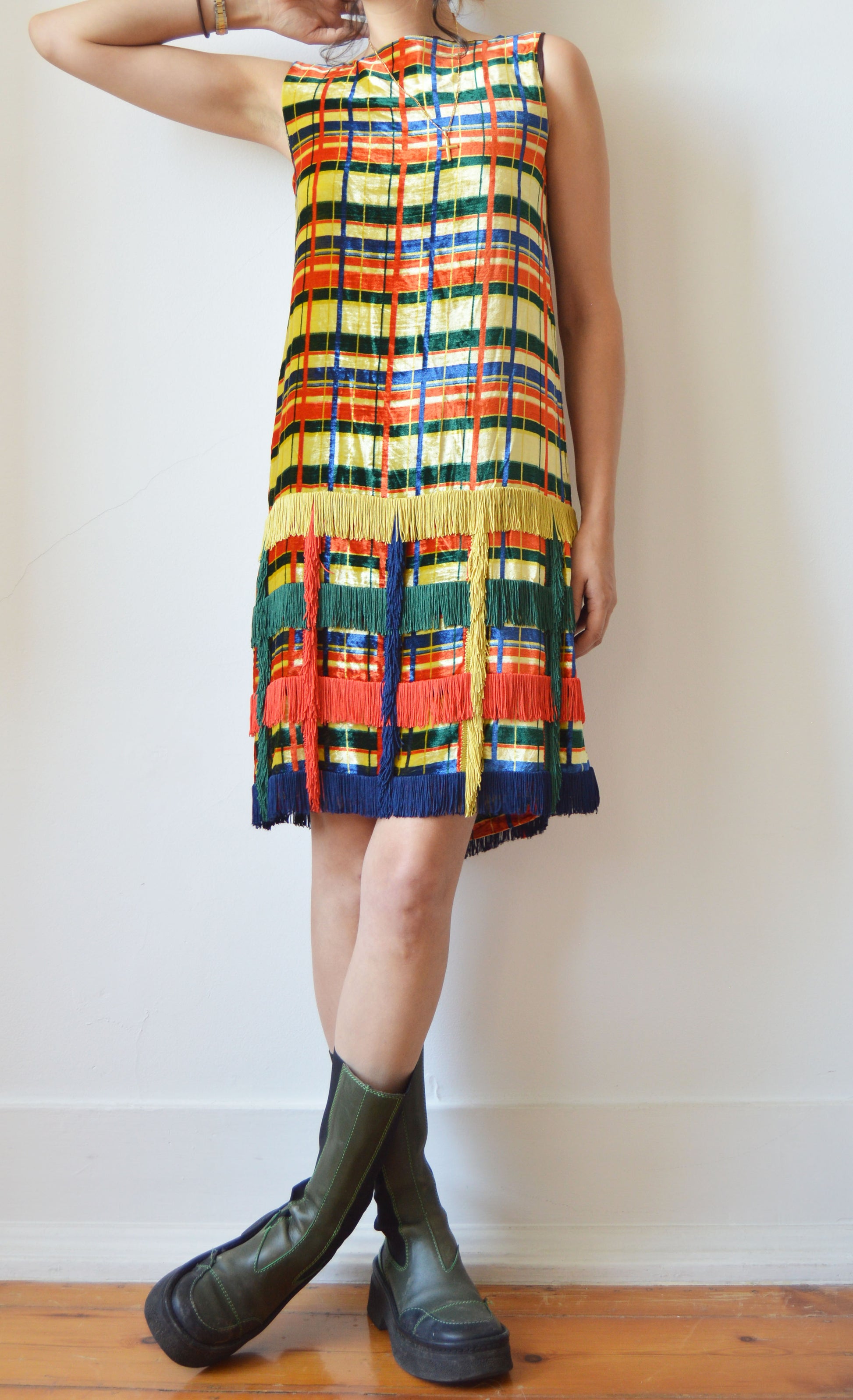 Vintage Jean Paul Gaultier F/W 1997 Tartan Velvet Dress