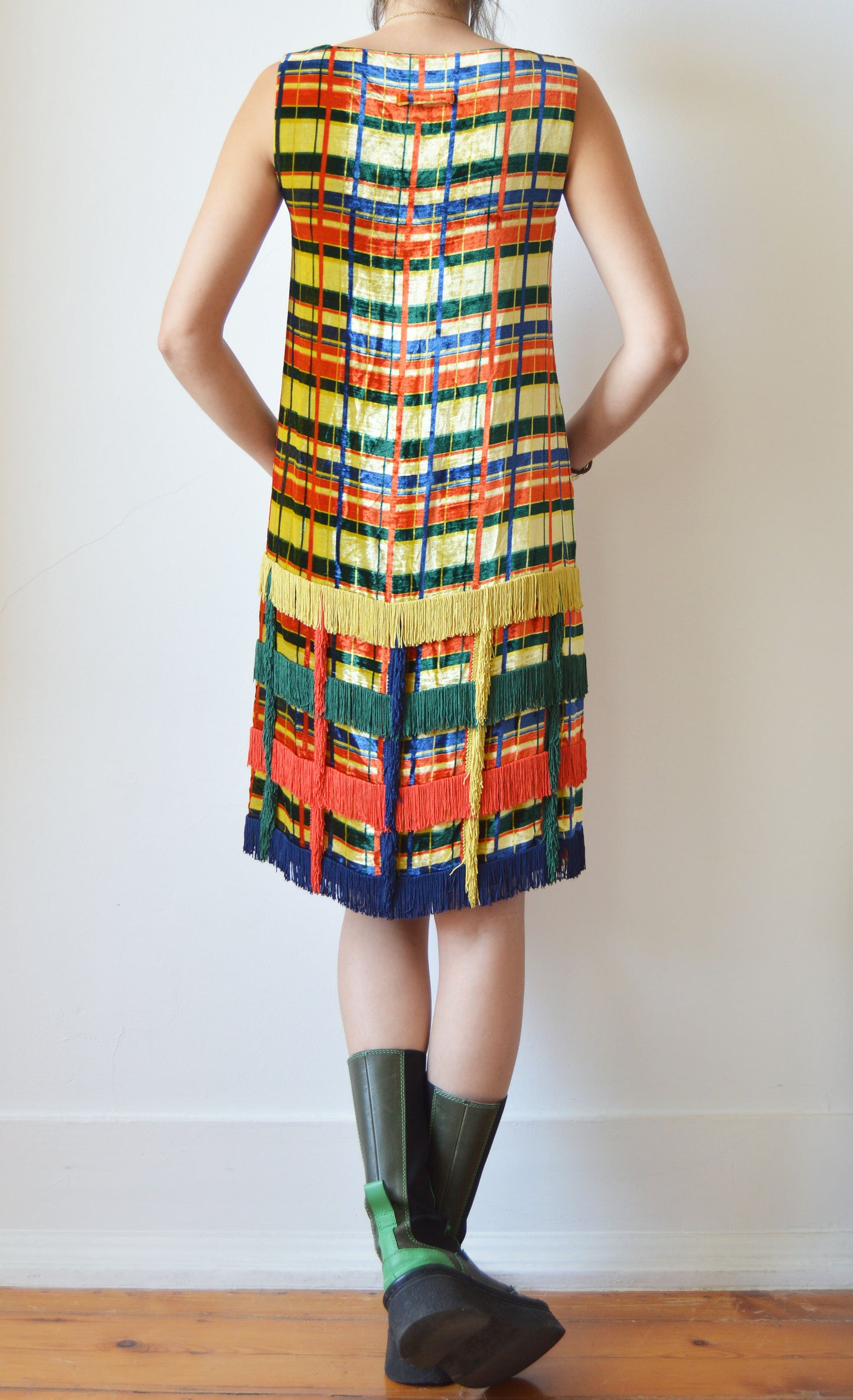 Vintage Jean Paul Gaultier F/W 1997 Tartan Velvet Dress