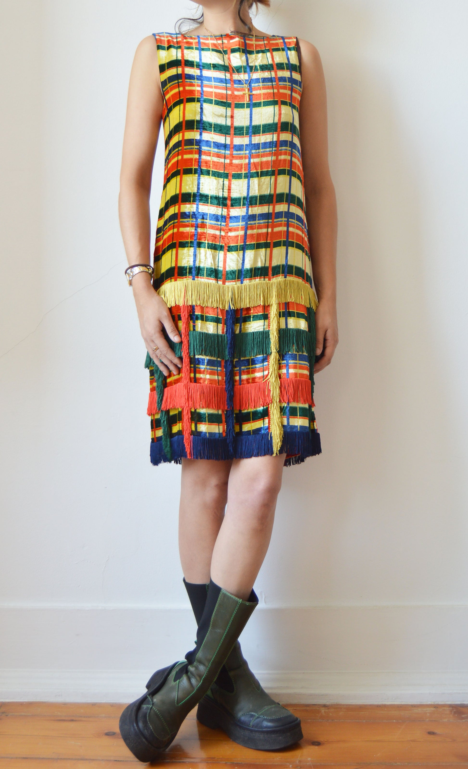 Vintage Jean Paul Gaultier F/W 1997 Tartan Velvet Dress