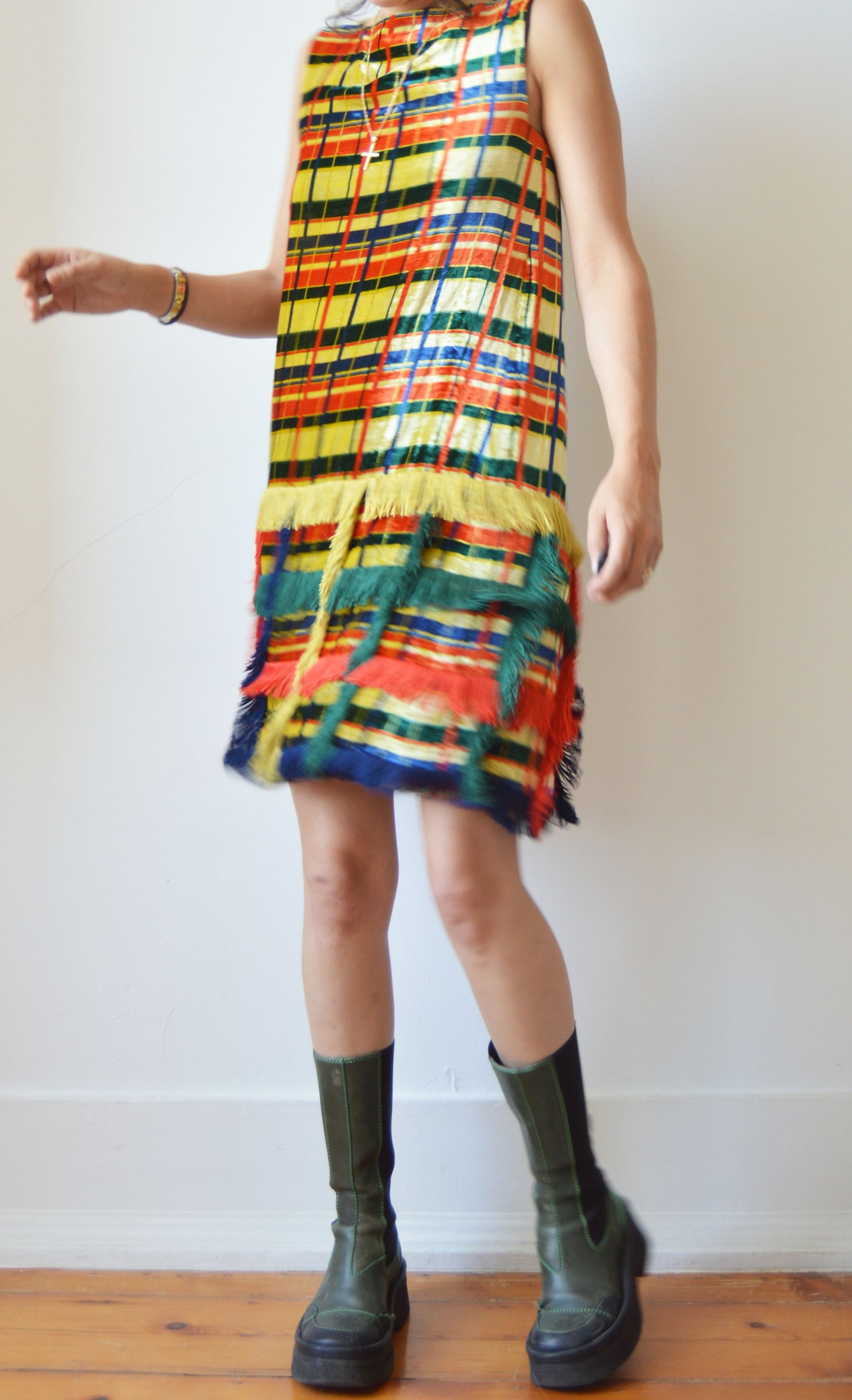 Vintage Jean Paul Gaultier F/W 1997 Tartan Velvet Dress