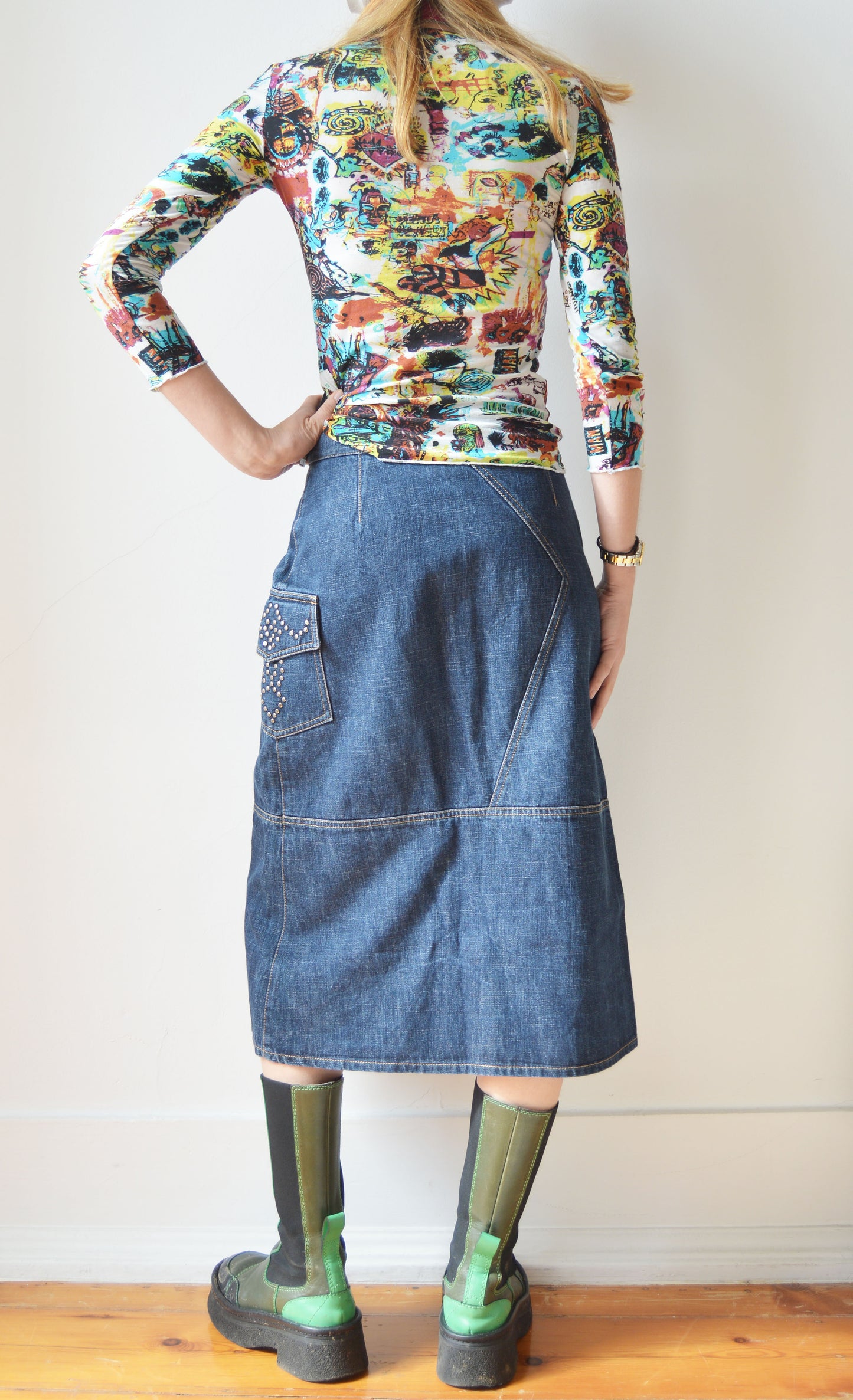 Vintage Jean Paul Gaultier JPG Jeans Basquiat Print Top