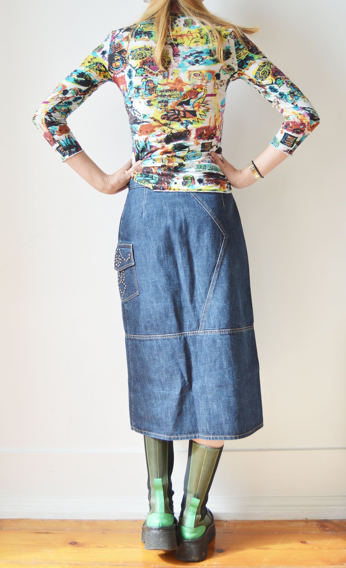 Vintage Jean Paul Gaultier JPG Jeans Basquiat Print Top