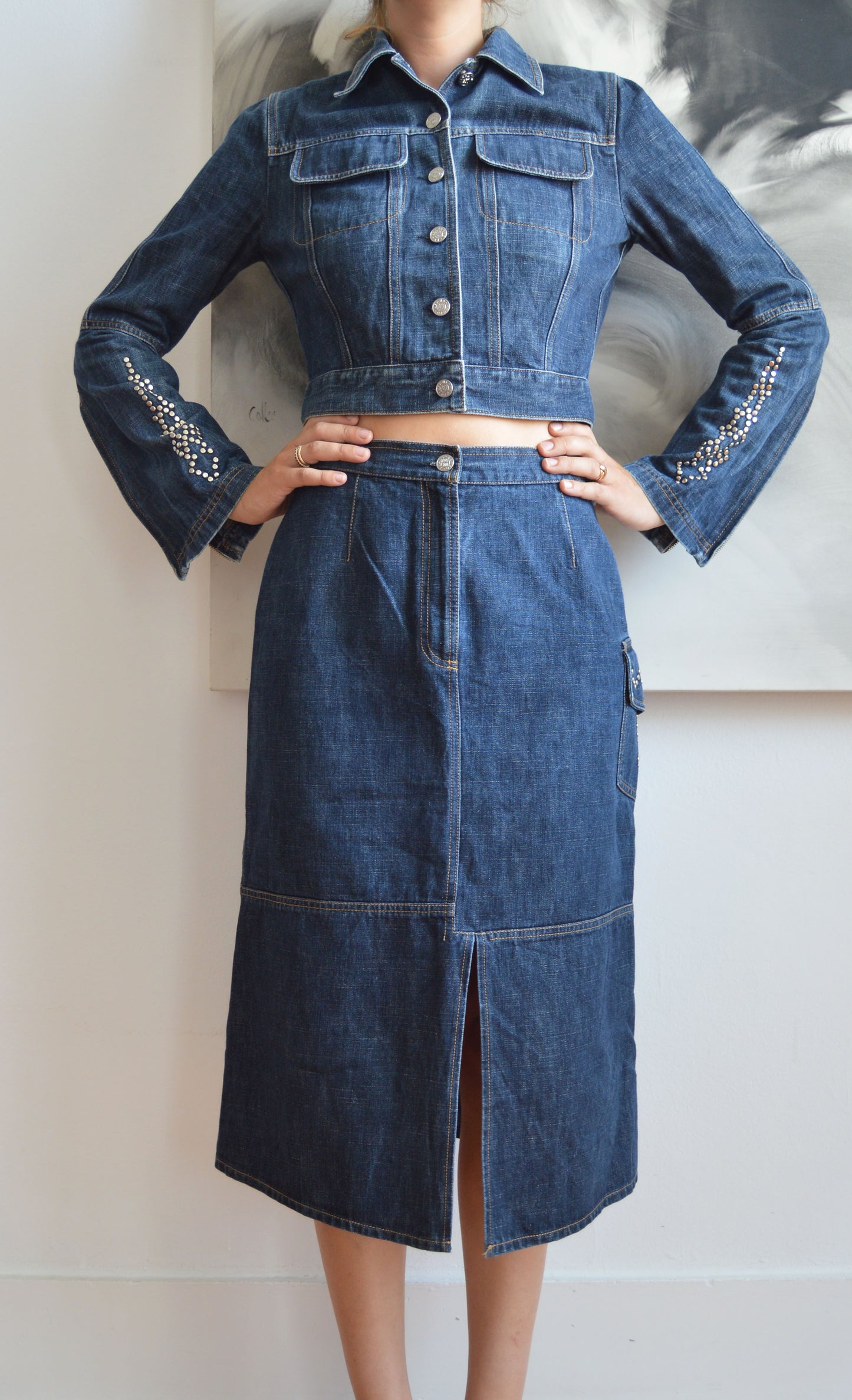 Vintage Kenzo Jeans Denim Jacket and Skirt