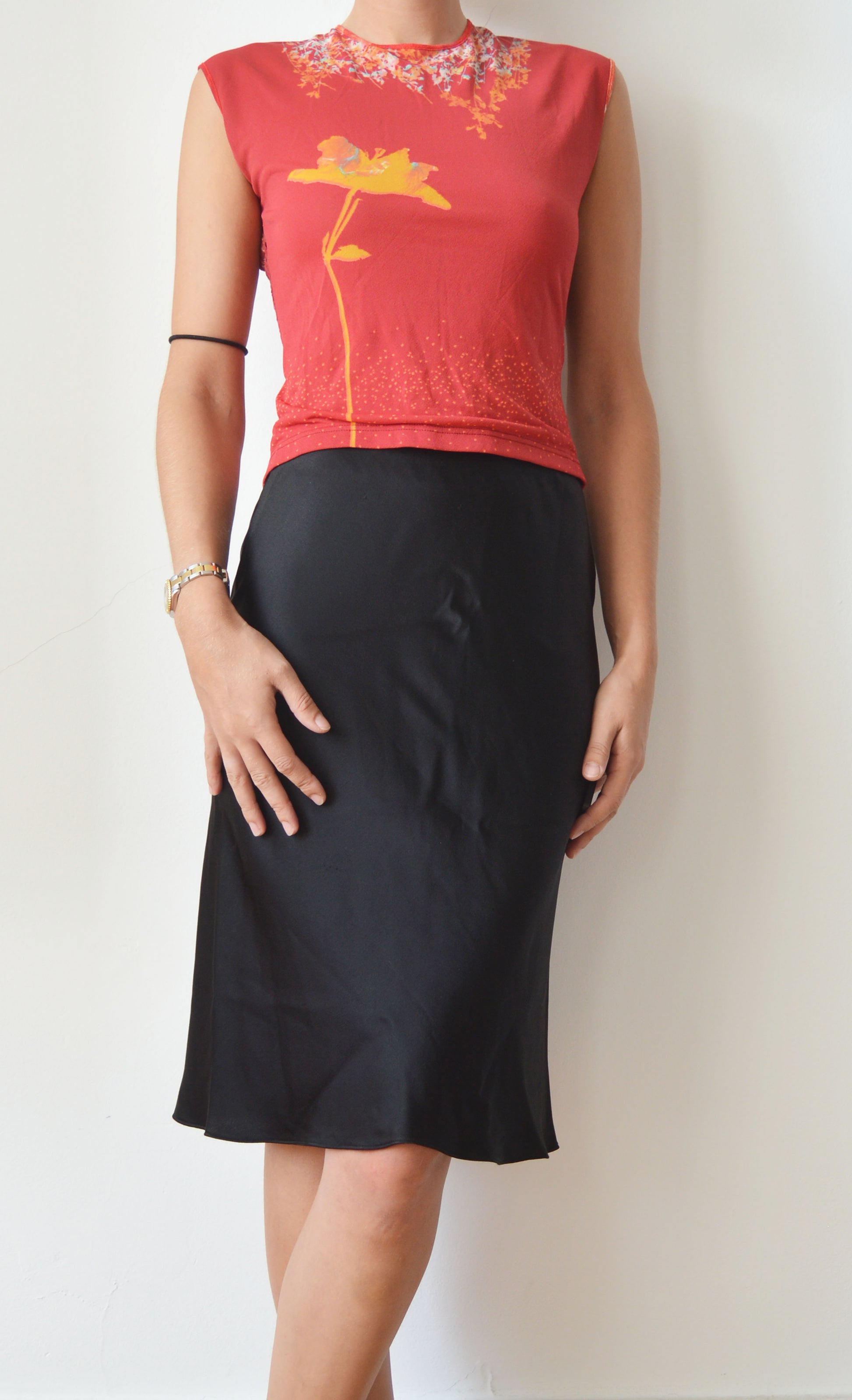 Kenzo Jungle Red Mesh Backless Top