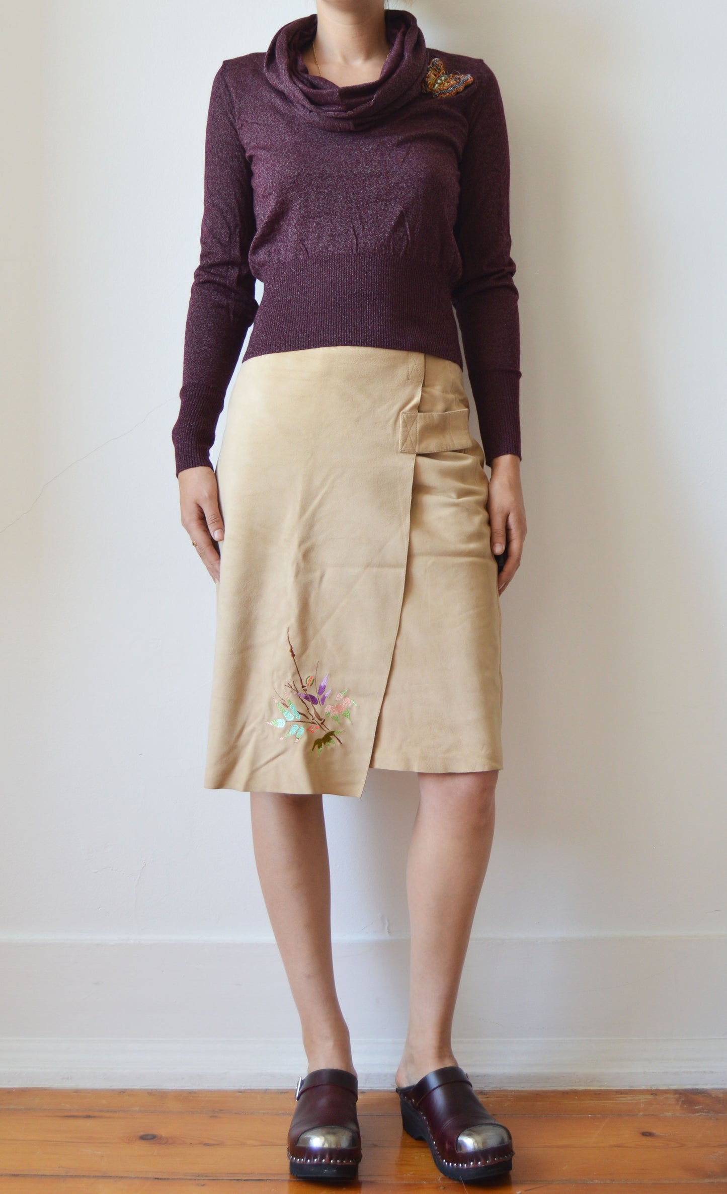 Vintage Kenzo Jungle Suede Skirt