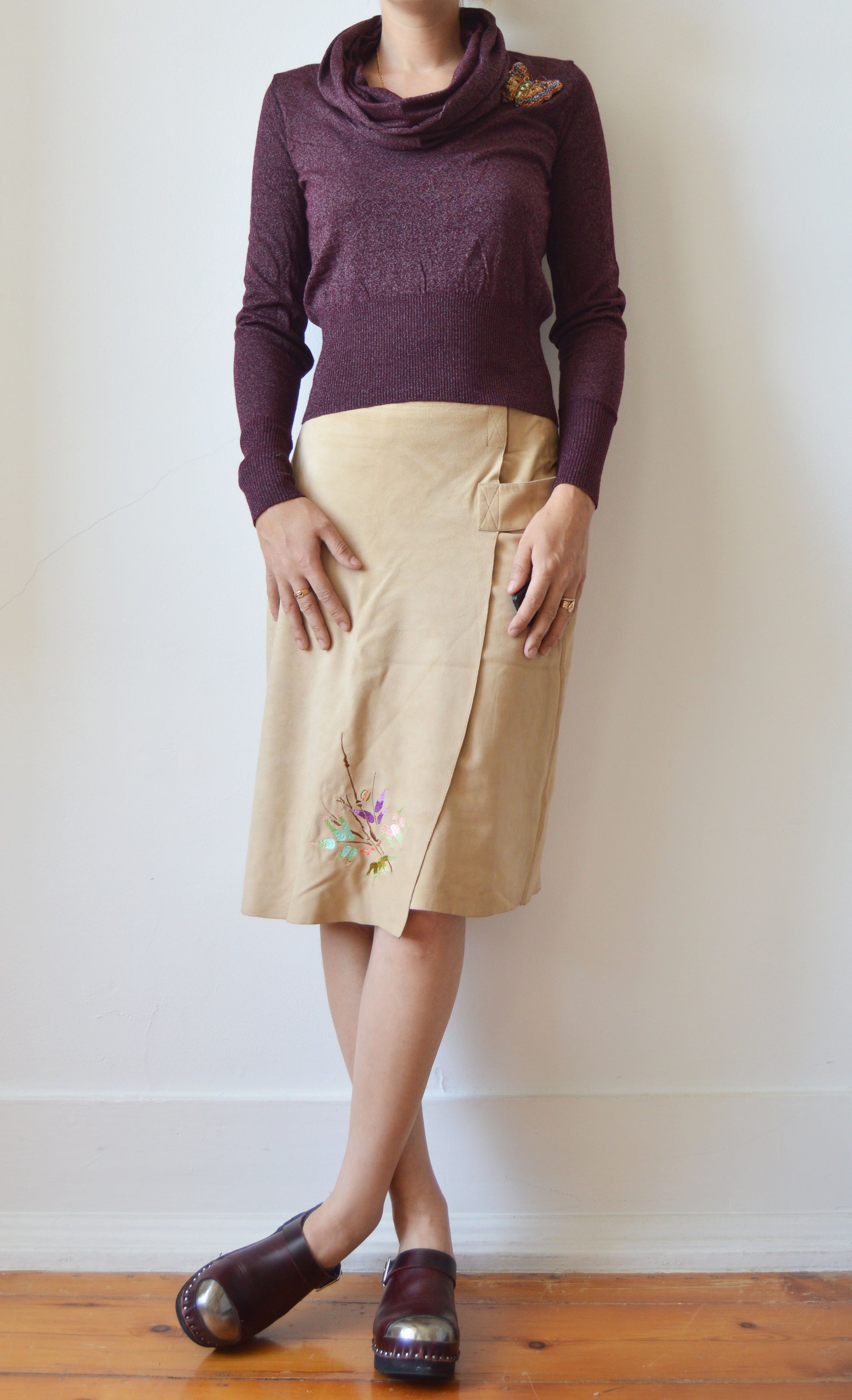 Vintage Kenzo Jungle Suede Skirt