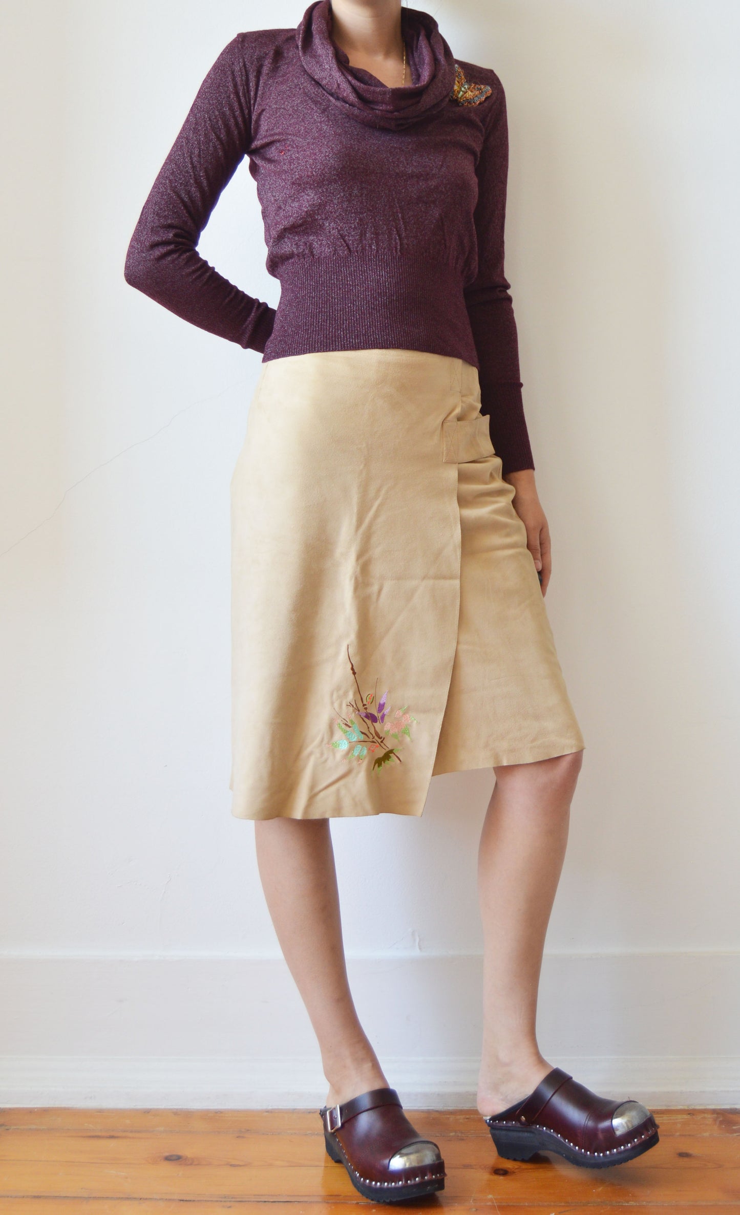 Vintage Kenzo Jungle Suede Skirt