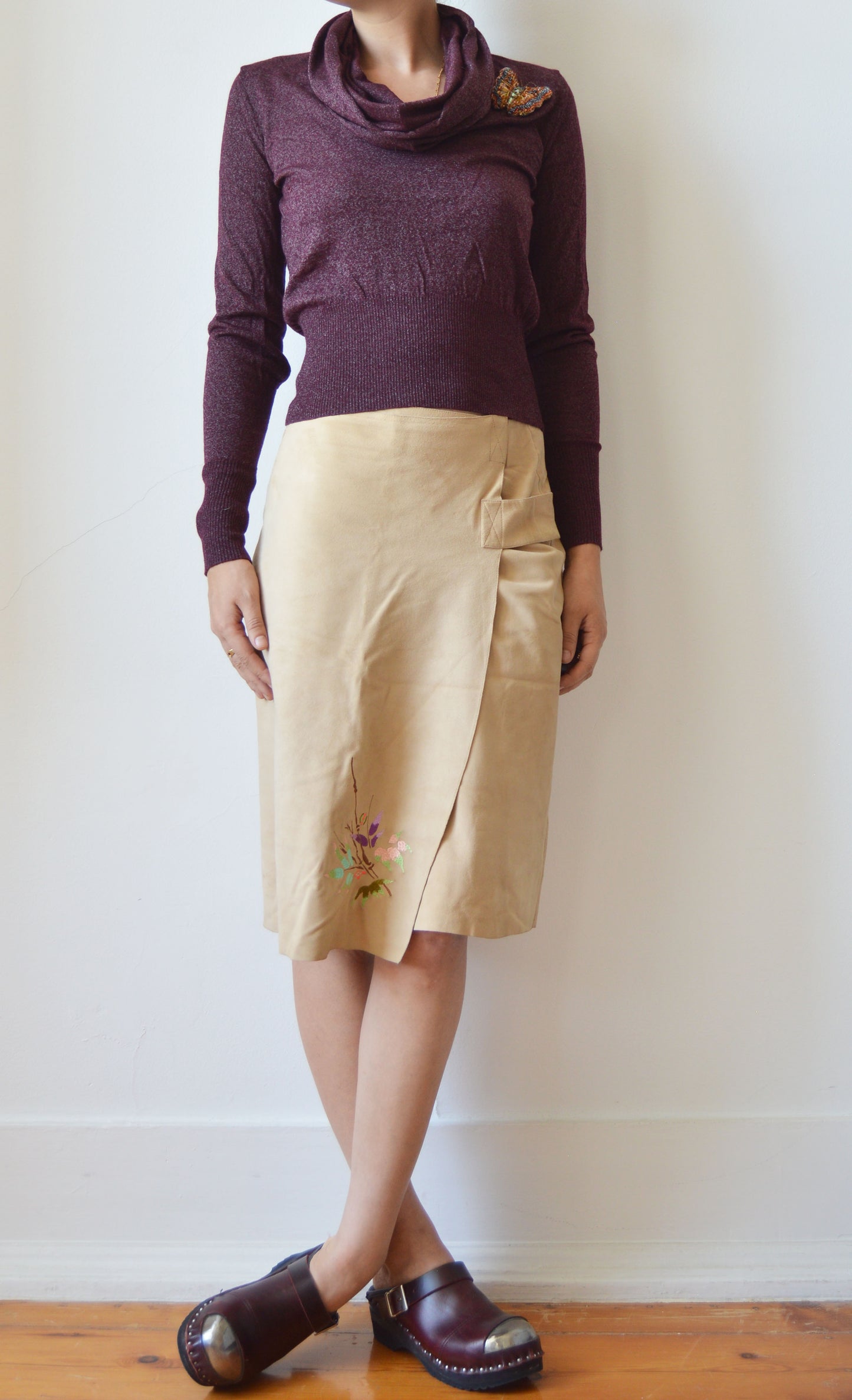 Vintage Kenzo Jungle Suede Skirt