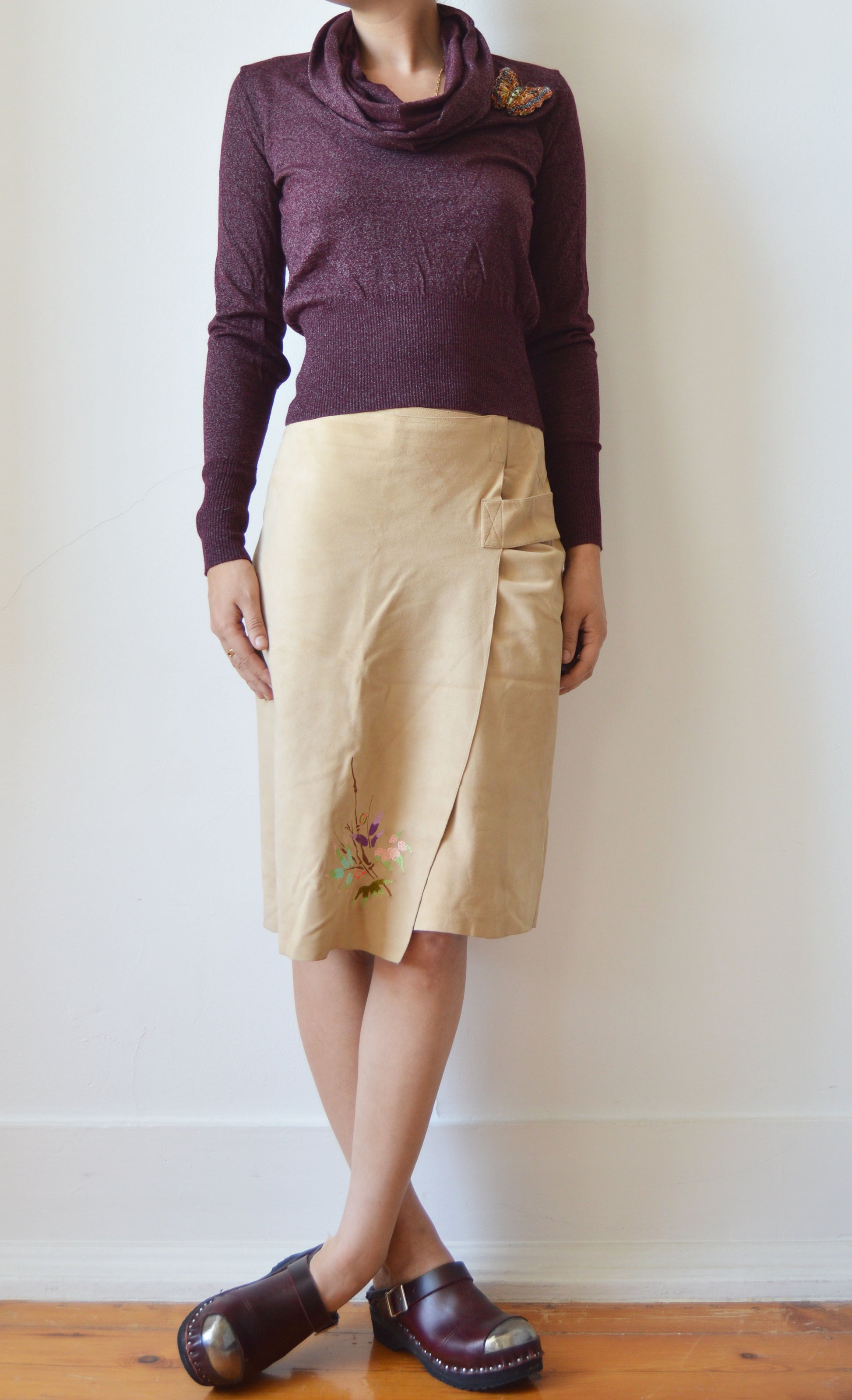 Vintage Kenzo Jungle Suede Skirt