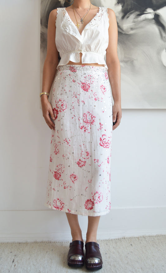 Vintage Marni Floral Sequin Maxi Skirt