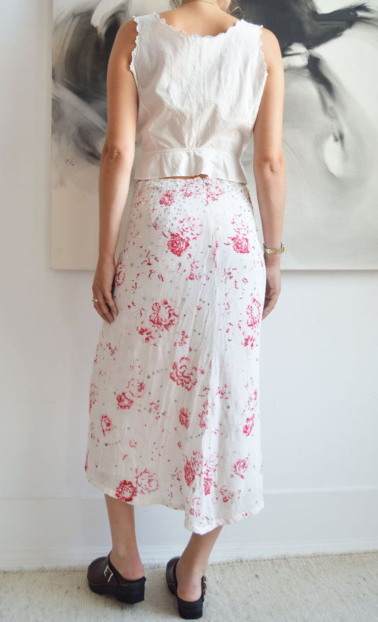 Vintage Marni Floral Sequin Maxi Skirt