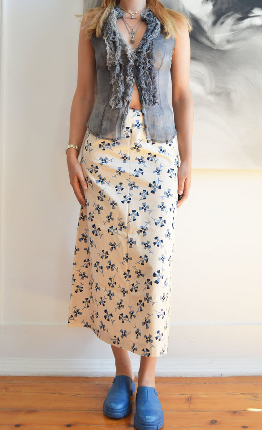 vintage marni fw 2001 floral maxi skirt 