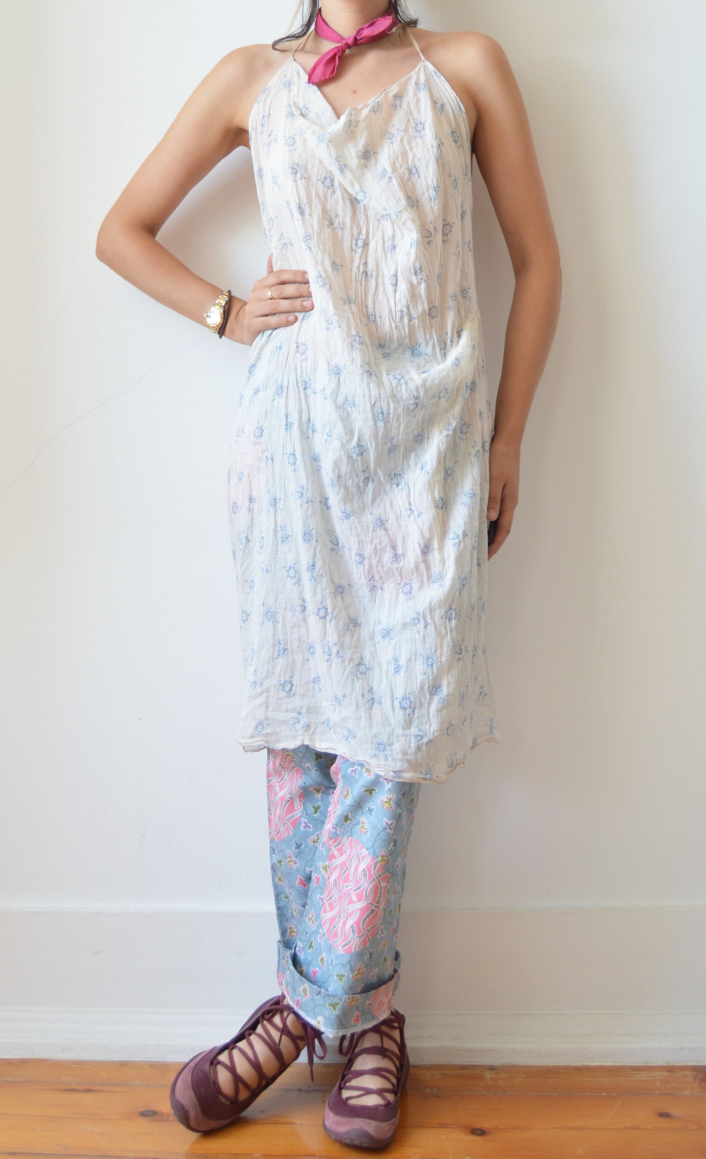 Vintage Marni S/S 2003 Backless Cotton Floral Dress