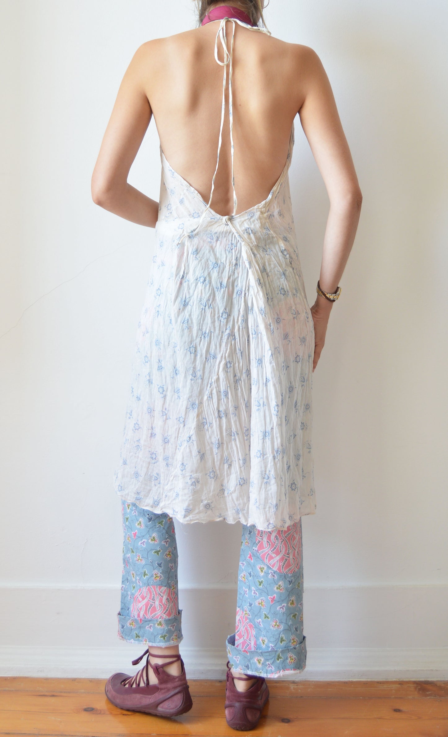 Vintage Marni S/S 2003 Backless Cotton Floral Dress