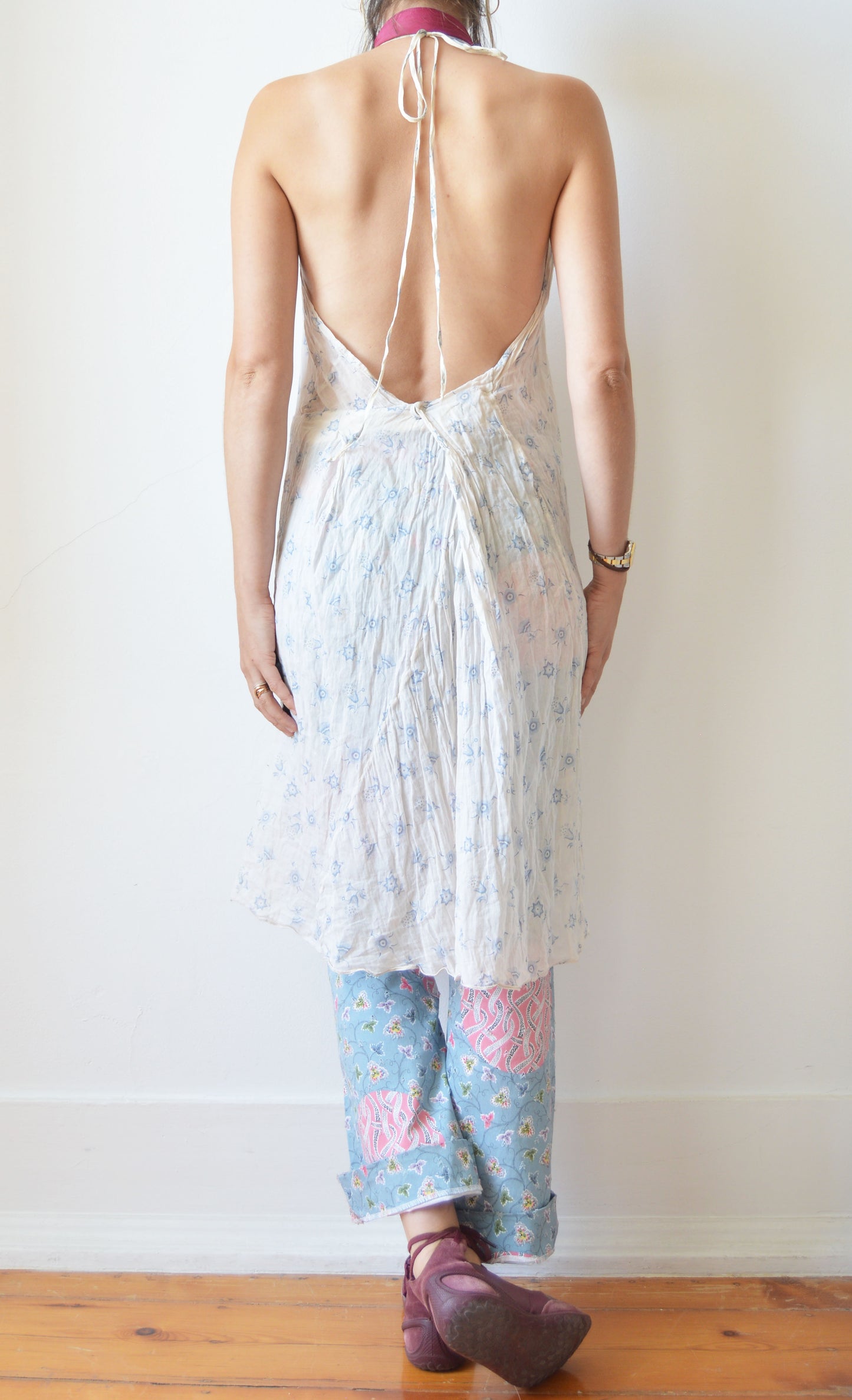 Vintage Marni S/S 2003 Backless Cotton Floral Dress