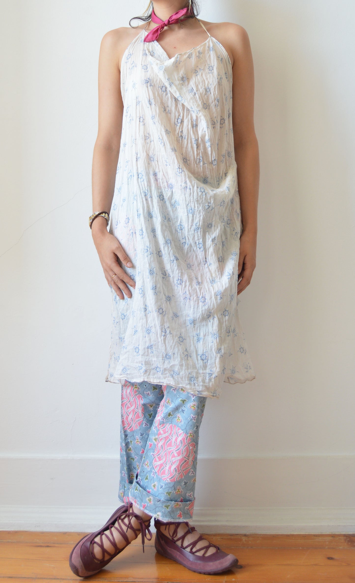 Vintage Marni S/S 2003 Backless Cotton Floral Dress