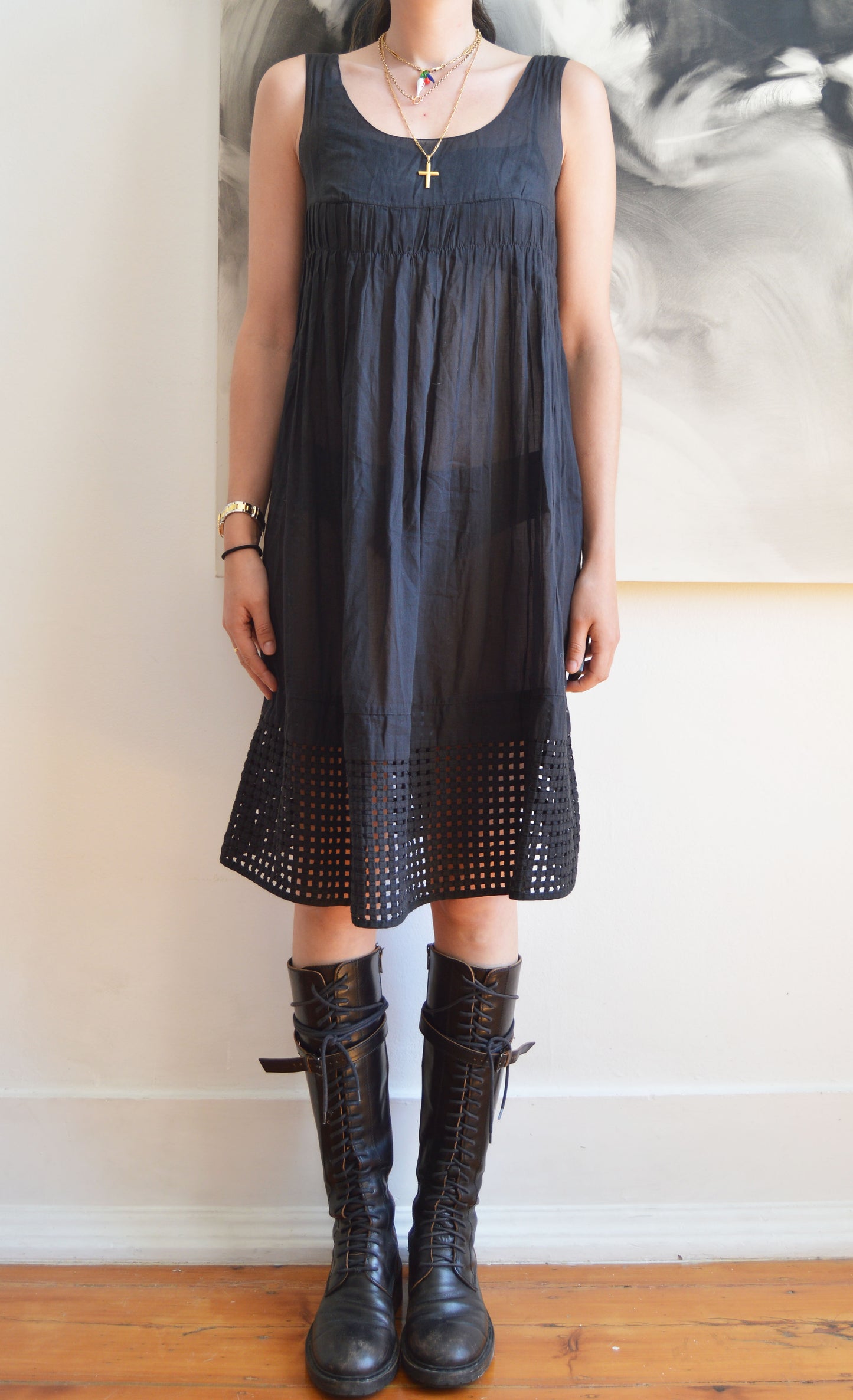 Vintage Marni S/S 2006 Black Cotton Dress