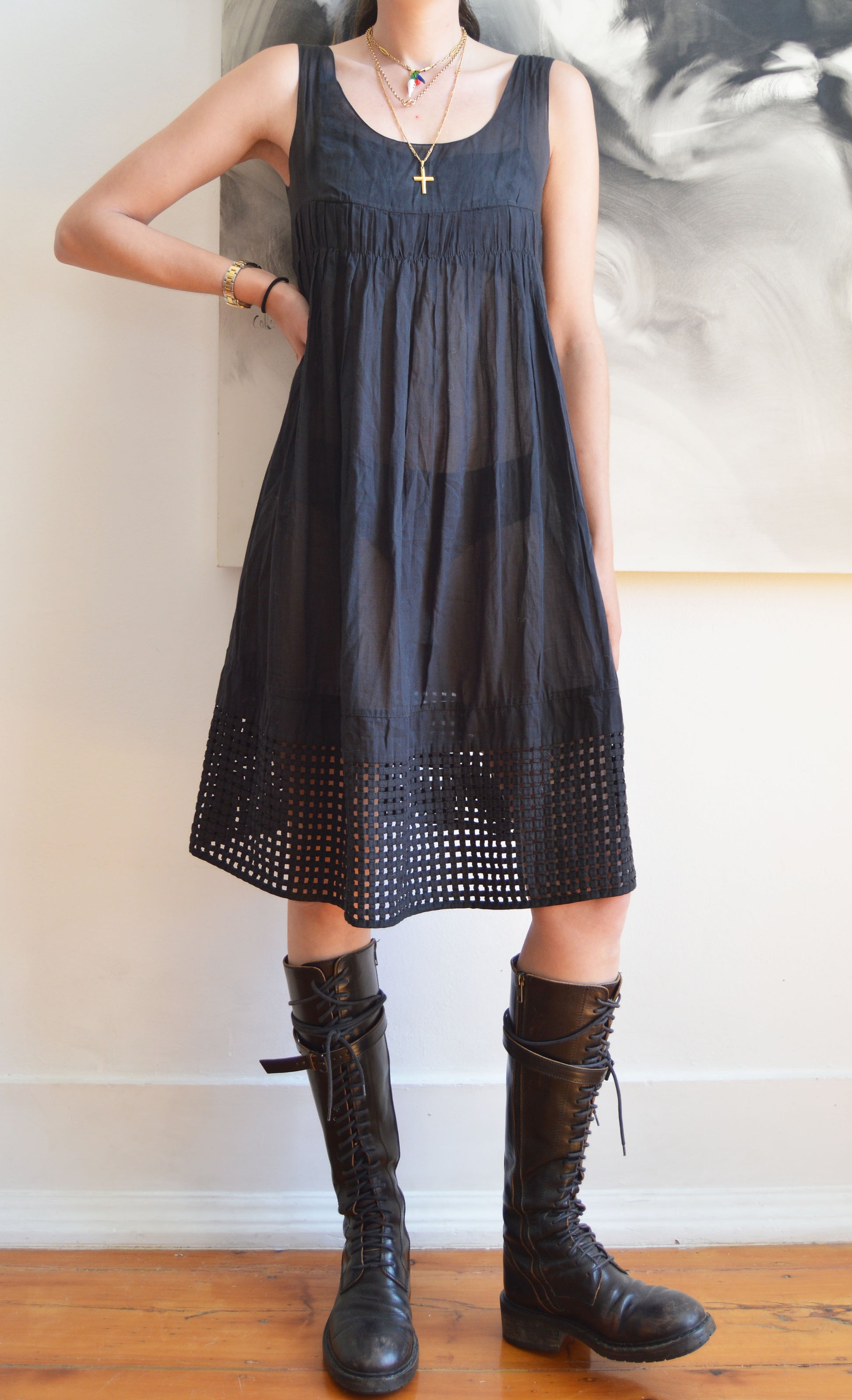 Vintage Marni S/S 2006 Black Cotton Dress