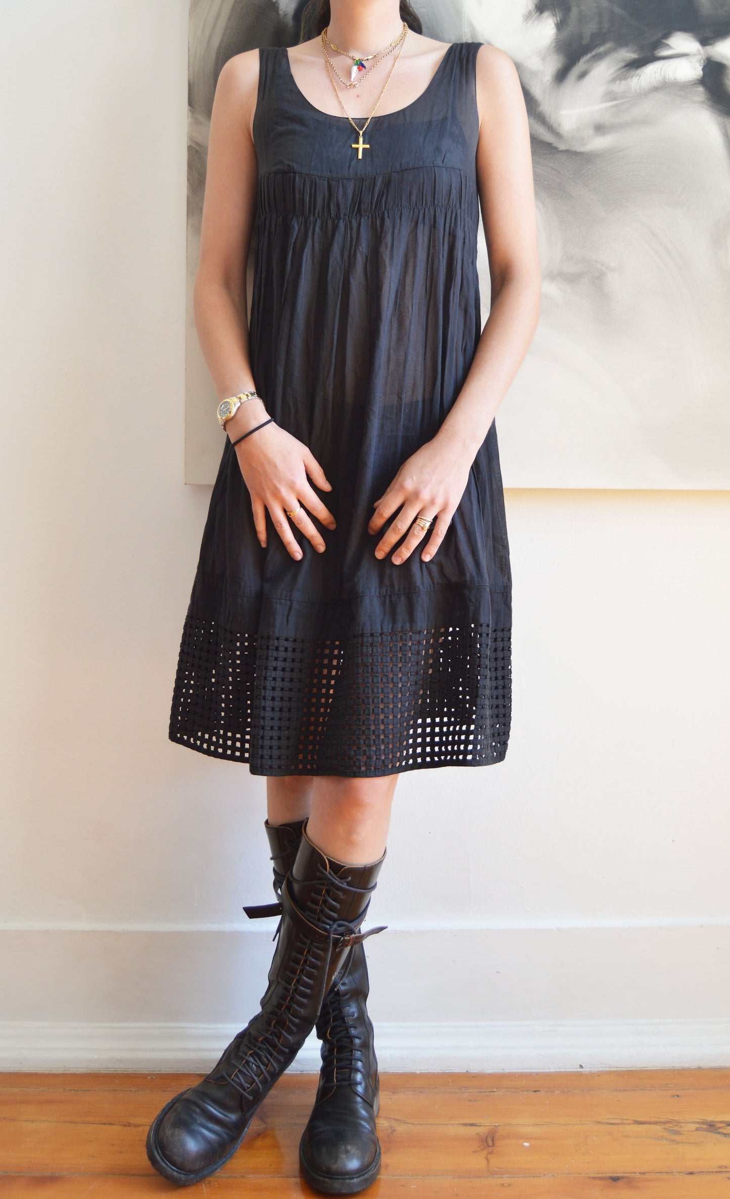 Vintage Marni S/S 2006 Black Cotton Dress