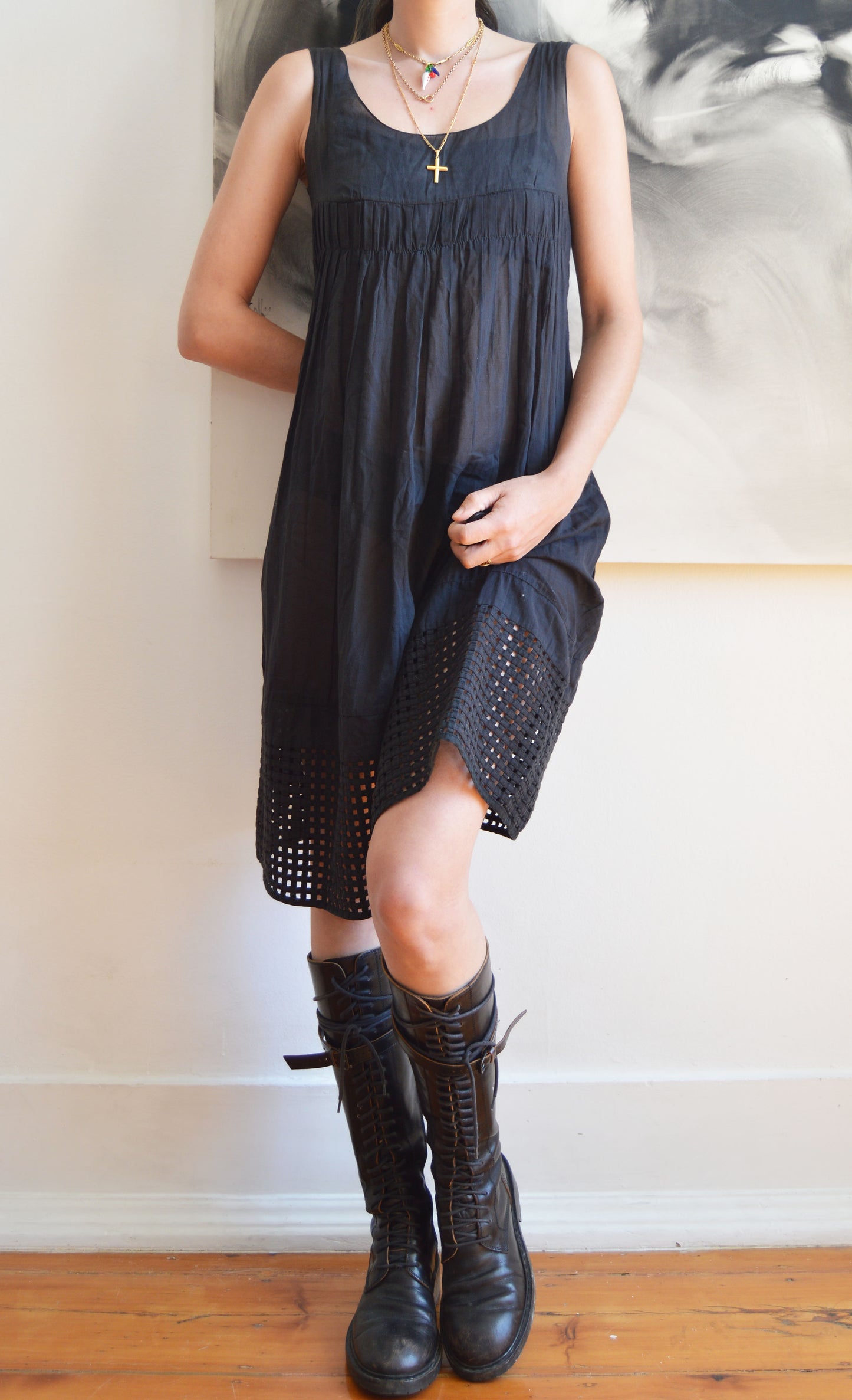 Vintage Marni S/S 2006 Black Cotton Dress