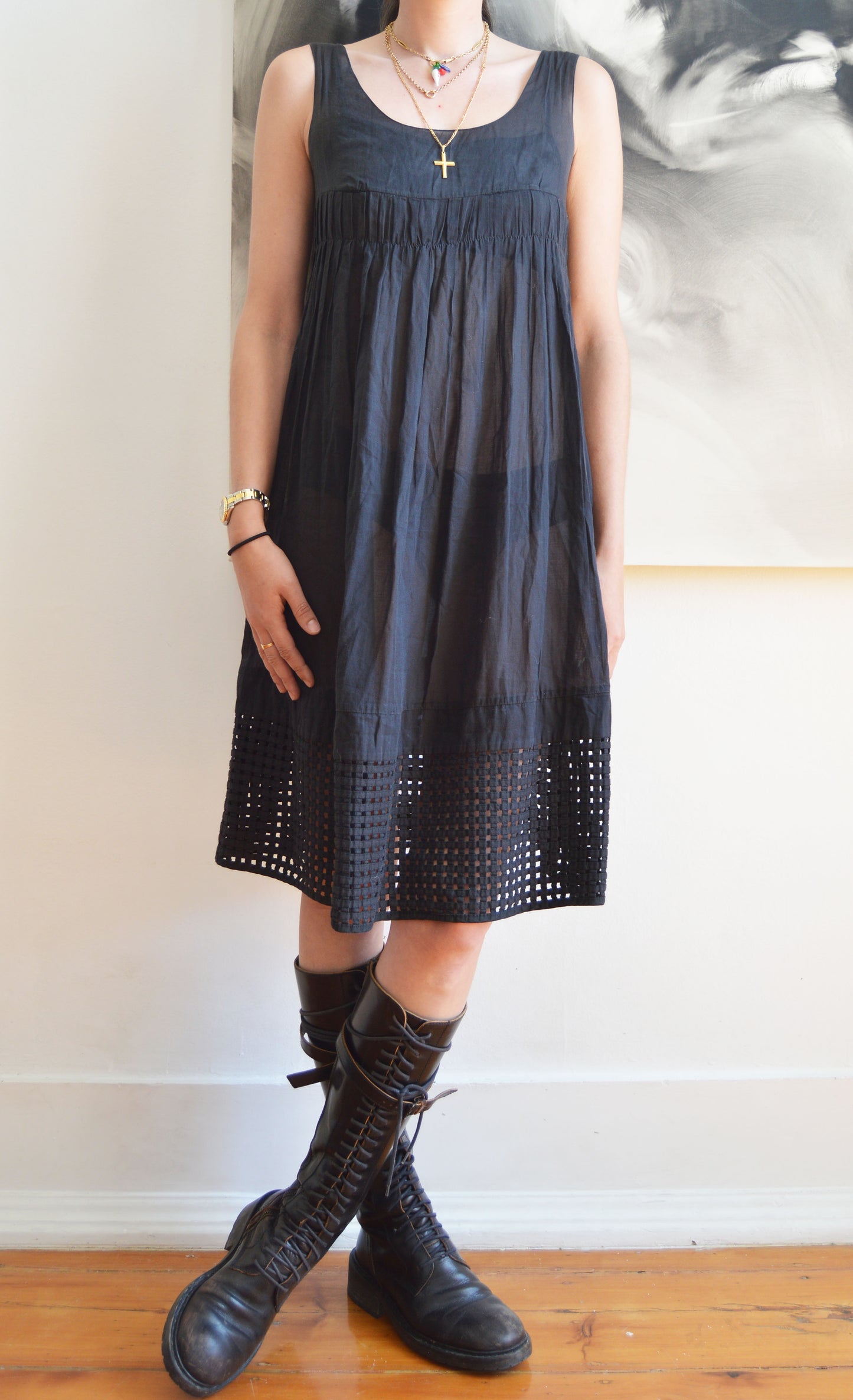 Vintage Marni S/S 2006 Black Cotton Dress