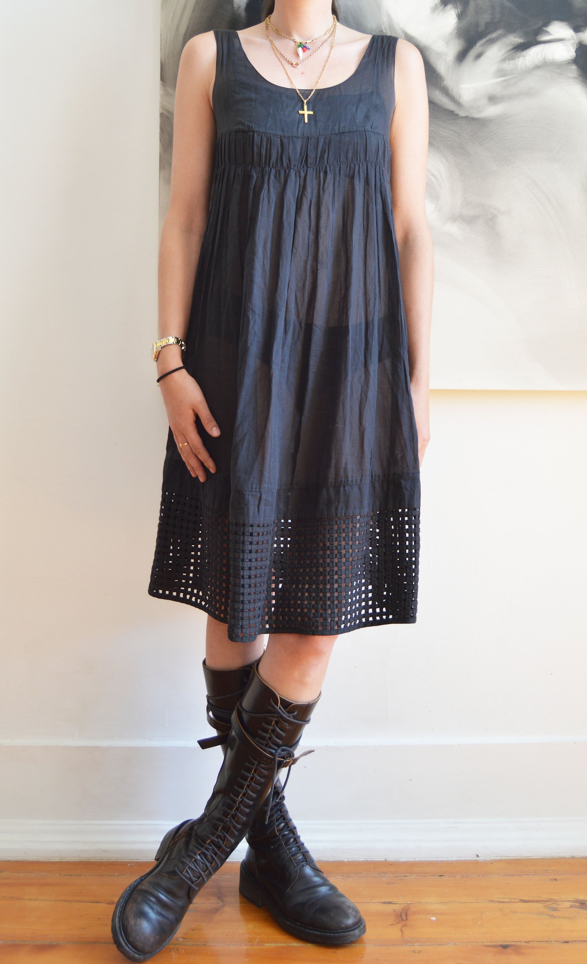 Vintage Marni S/S 2006 Black Cotton Dress