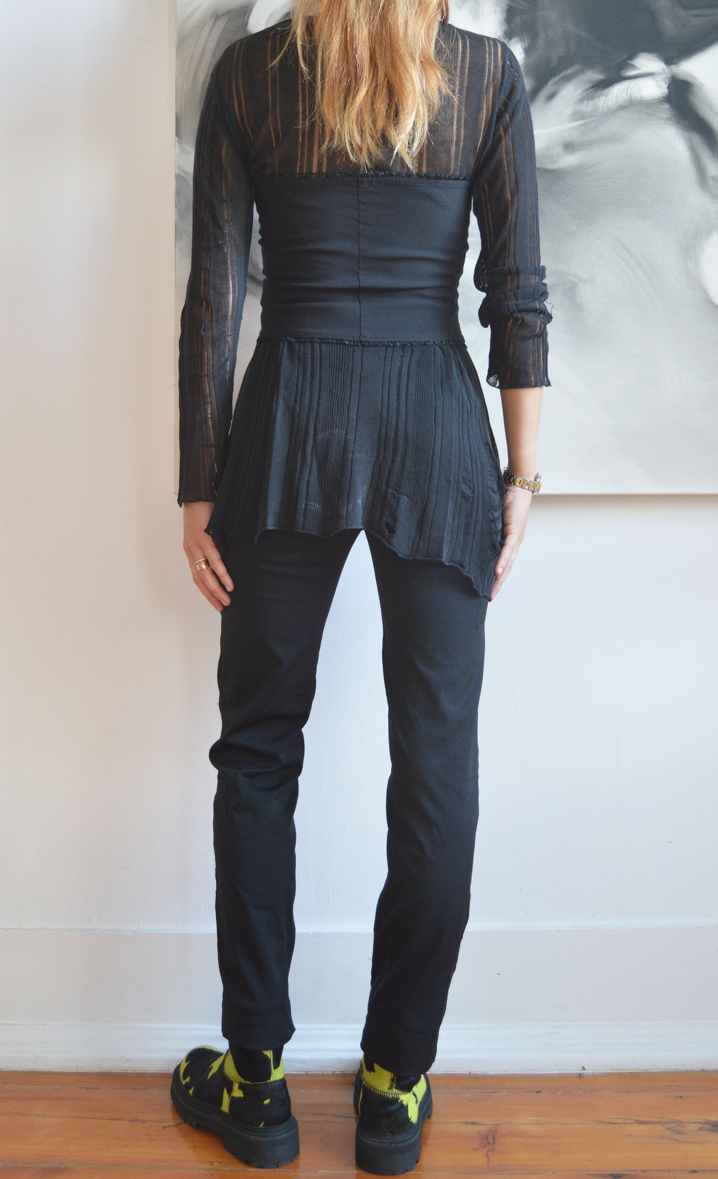 Vintage Prada Black Trousers with Panels