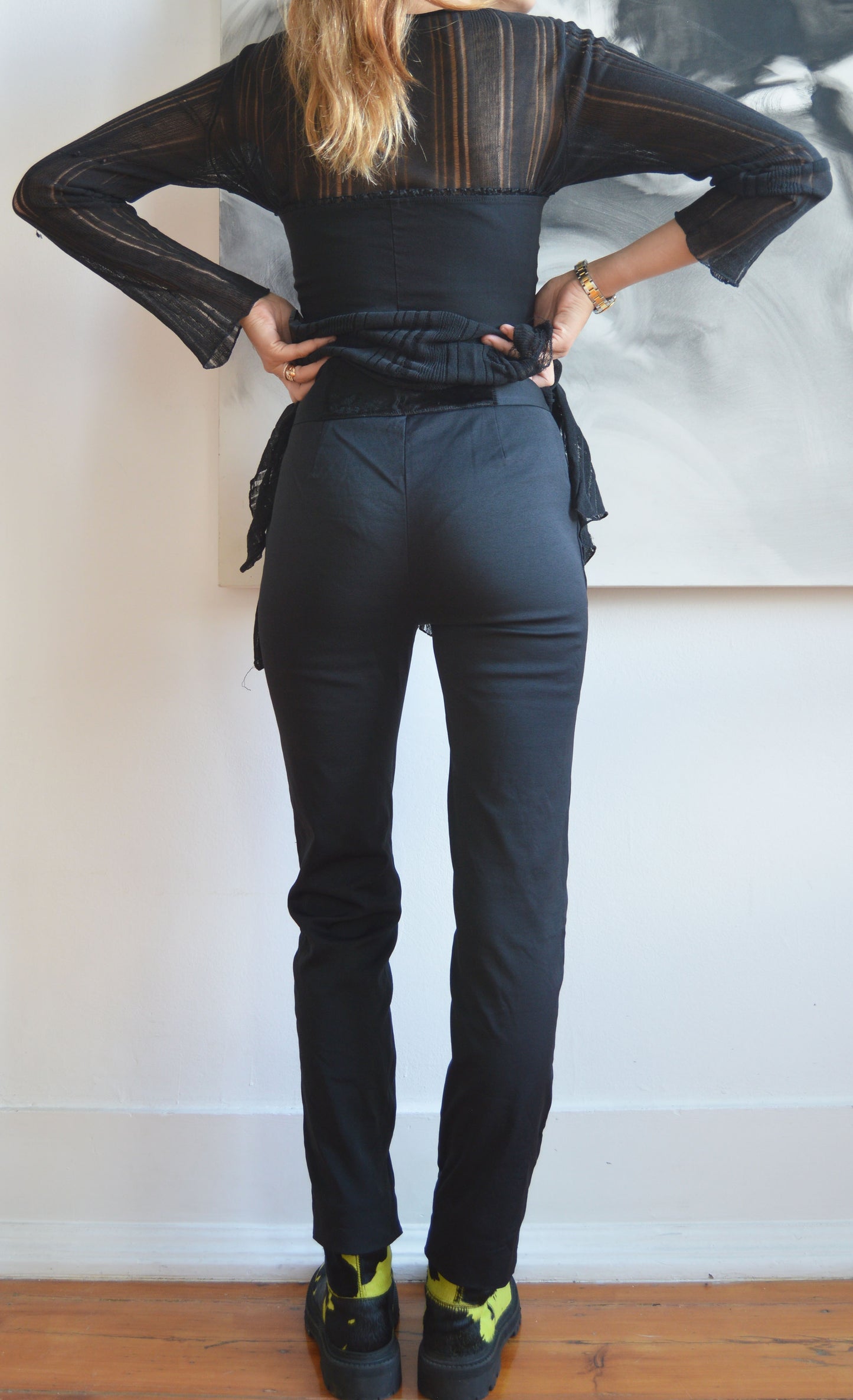 Vintage Prada Black Trousers with Panels