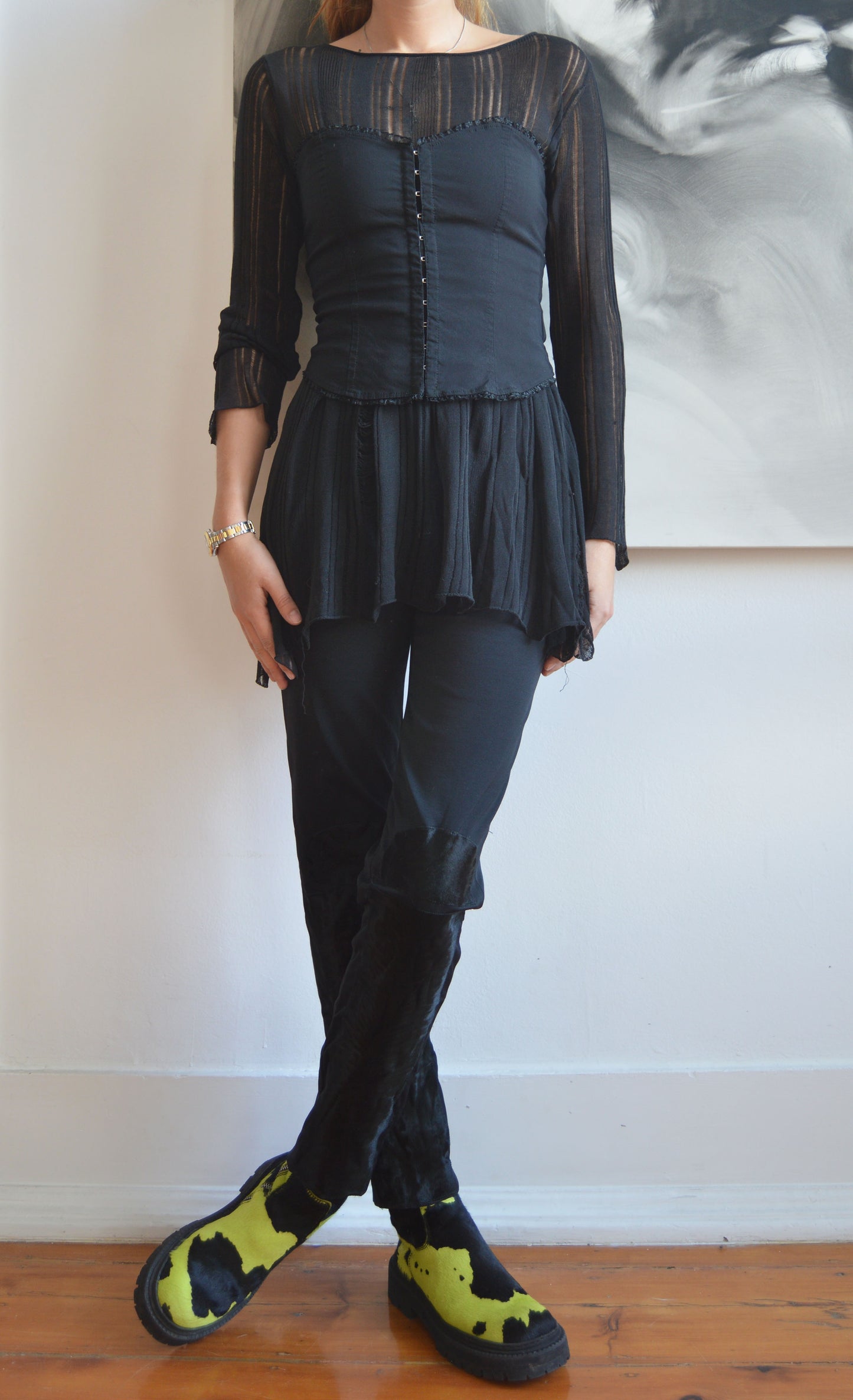 Vintage Prada Black Trousers with Panels