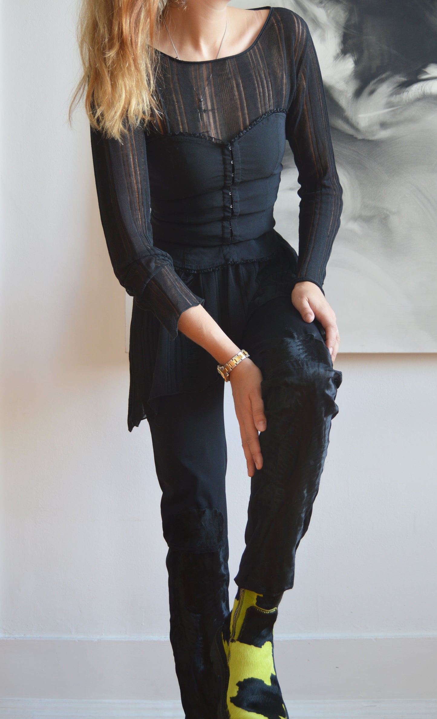 Vintage Prada Black Trousers with Panels