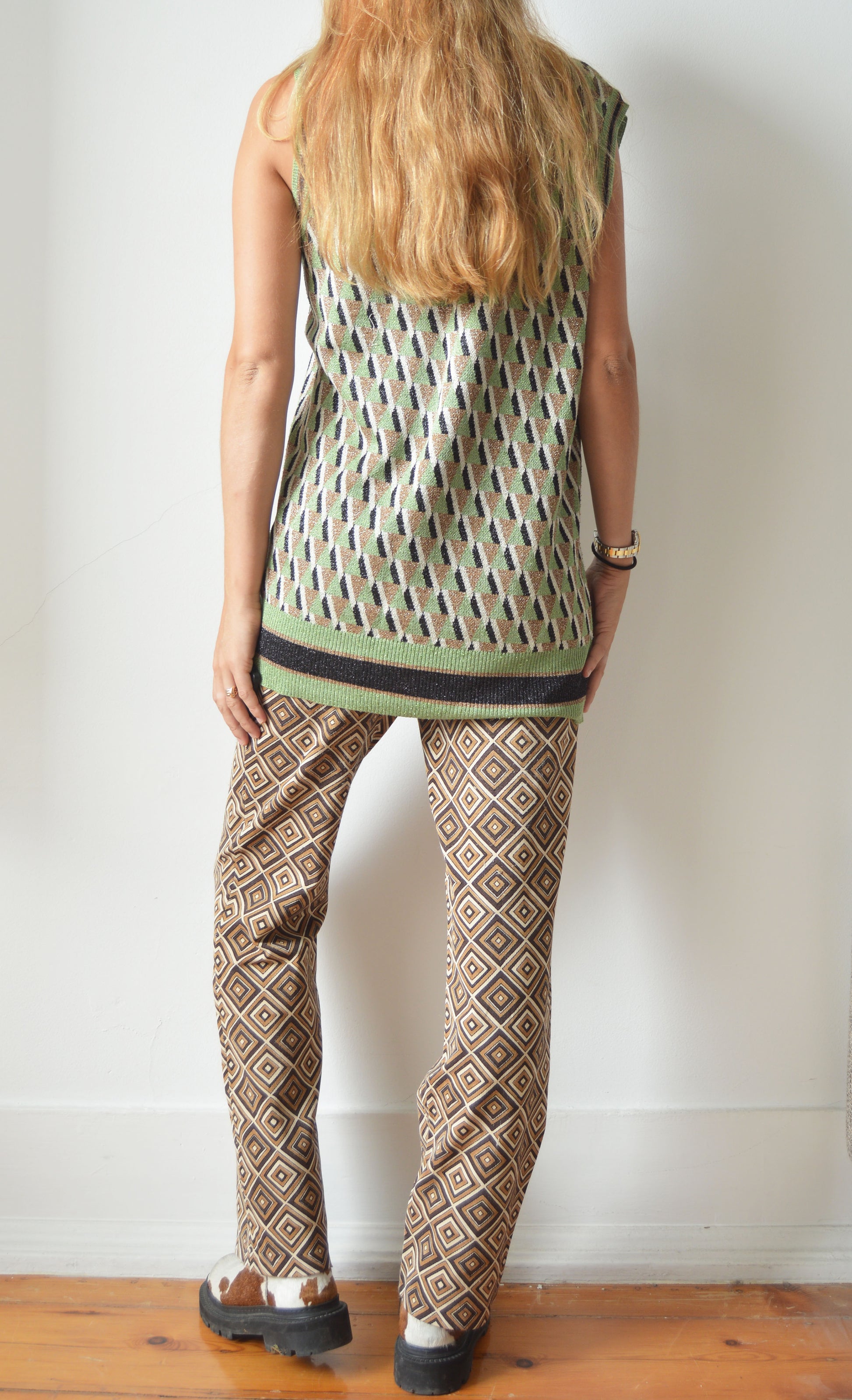 Vintage Prada F/W 1996 Brown Diamond Pattern Trousers