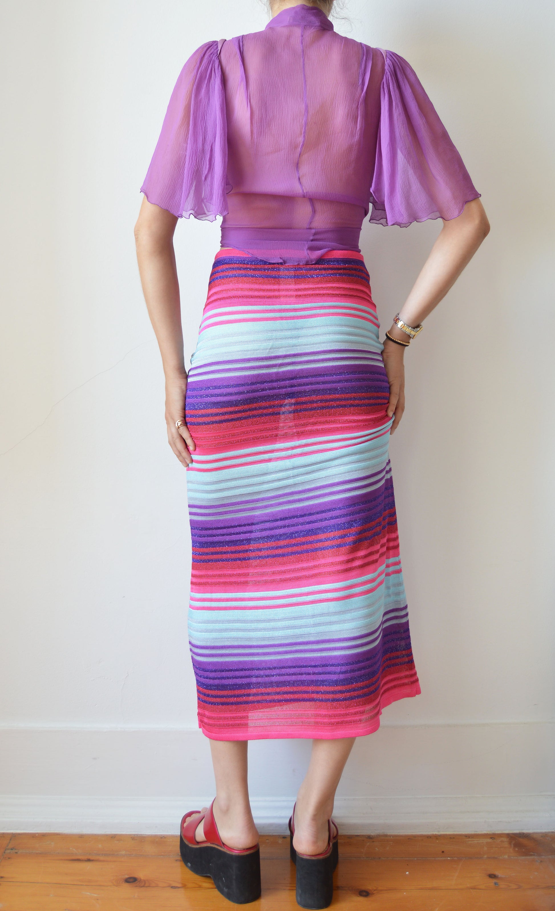 vintage prada purple silk blouse
