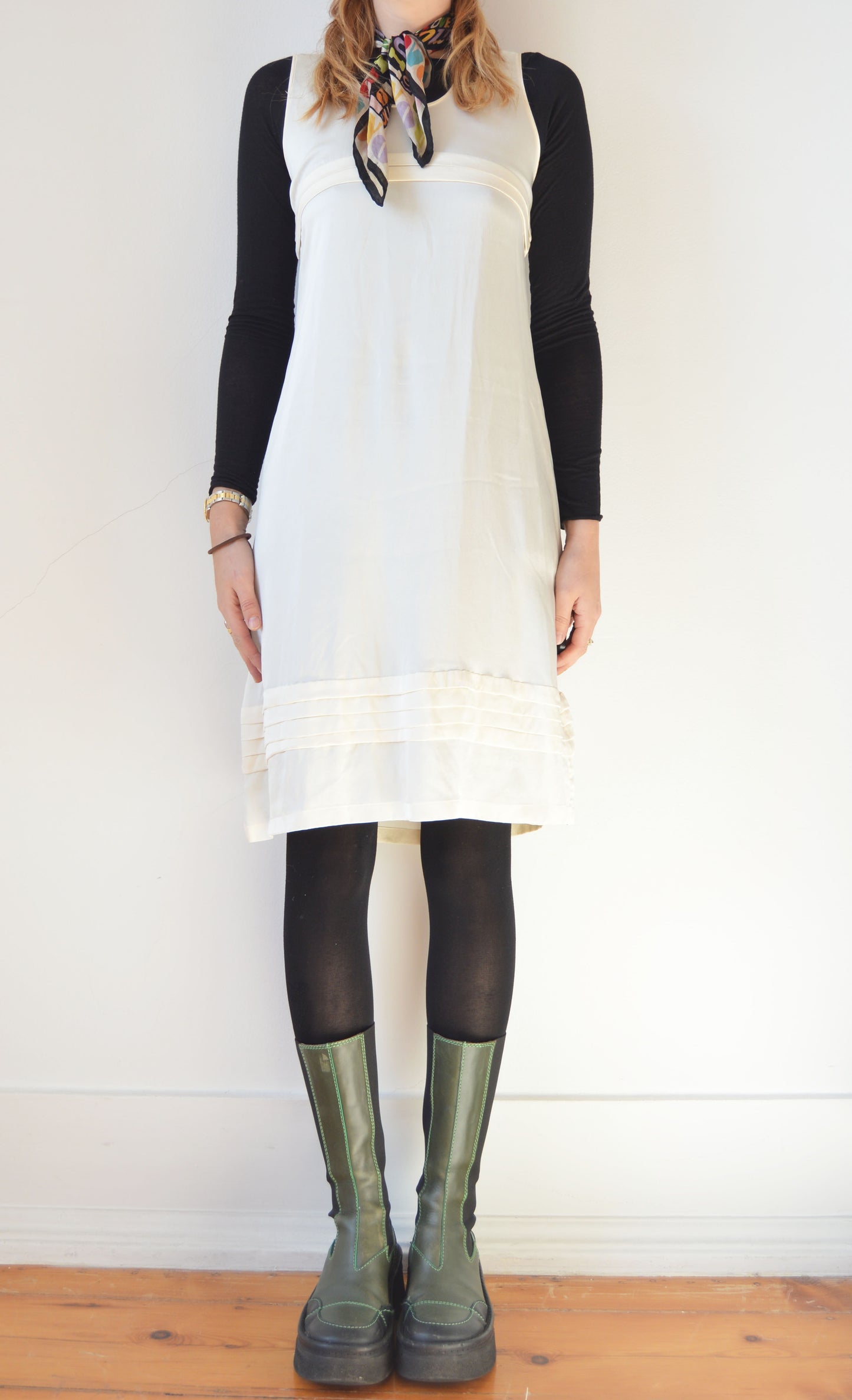 Vintage Prada 1994 White Silk Dress