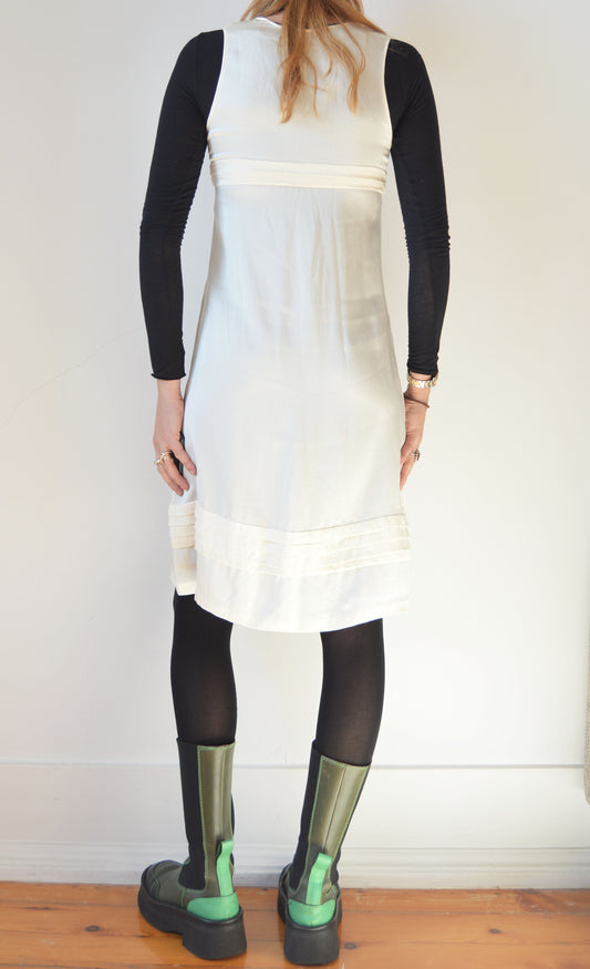 Vintage Prada S/S 1994 White Silk Dress