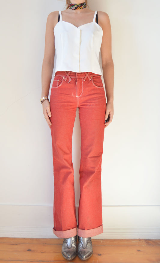 Vintage Prada S/S 1998 White Velcro Corset Top