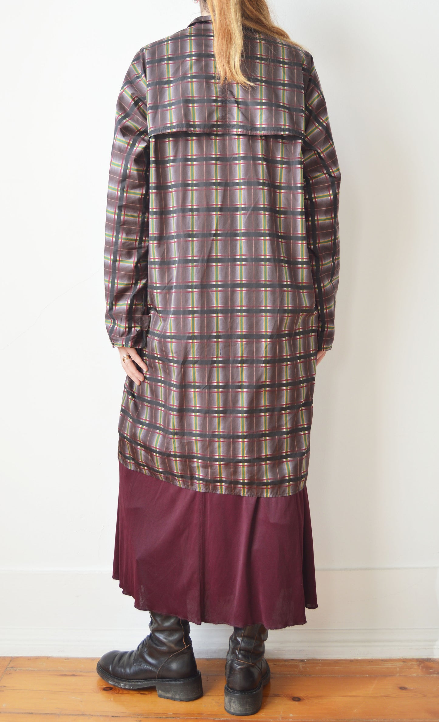 Vintage Prada S/S 2004 Purple Plaid Trench Coat