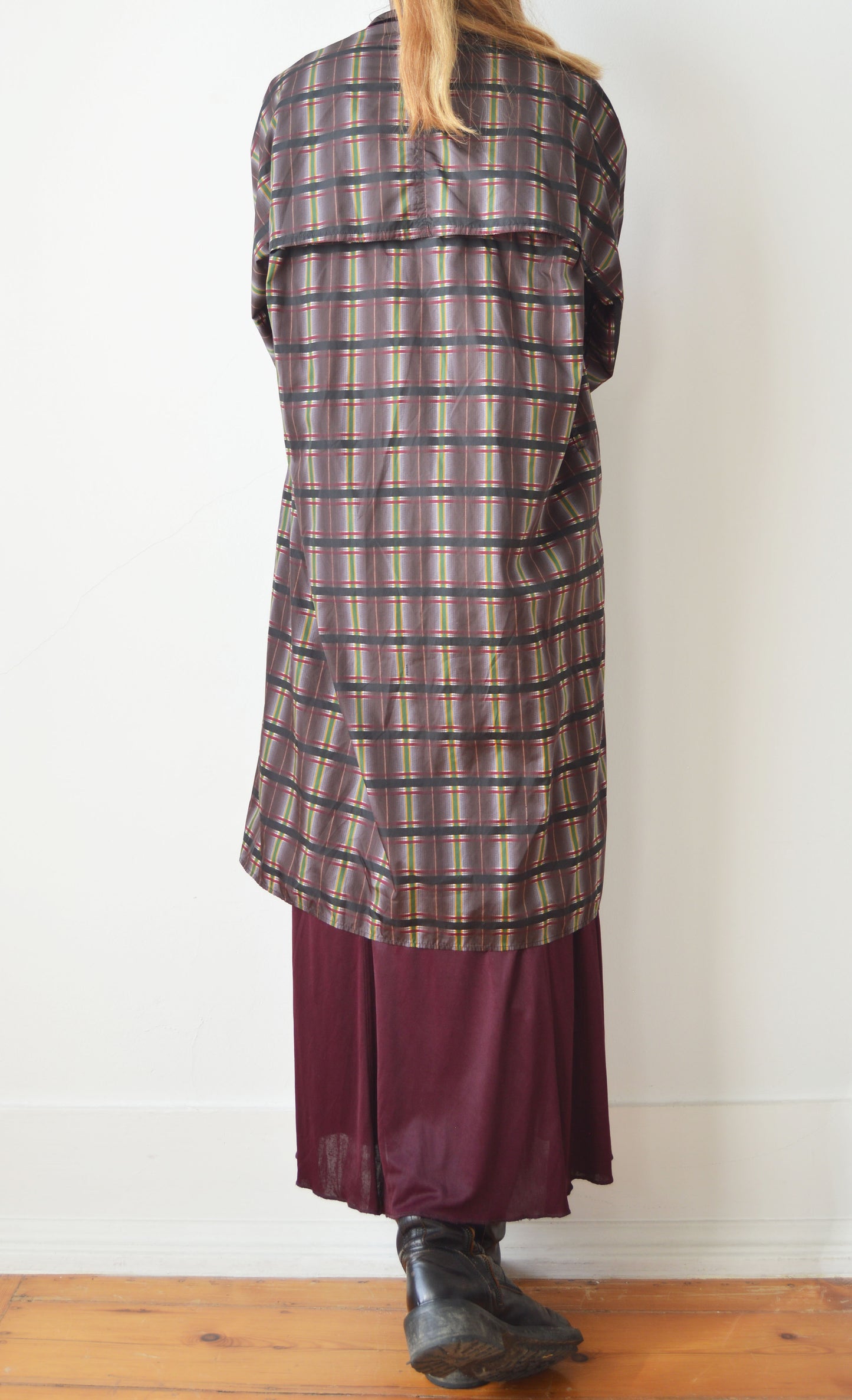 Vintage Prada S/S 2004 Purple Plaid Trench Coat