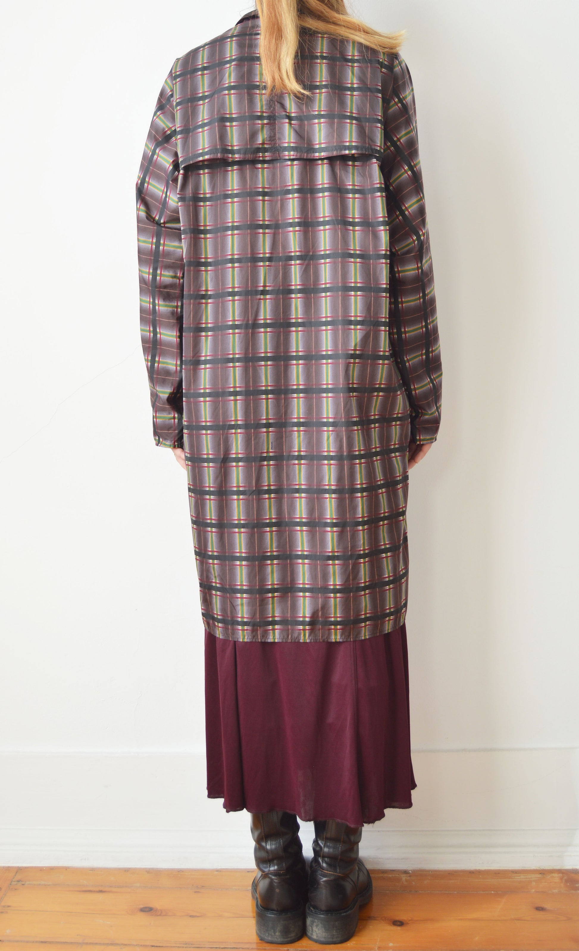 Vintage Prada S/S 2004 Purple Plaid Trench Coat